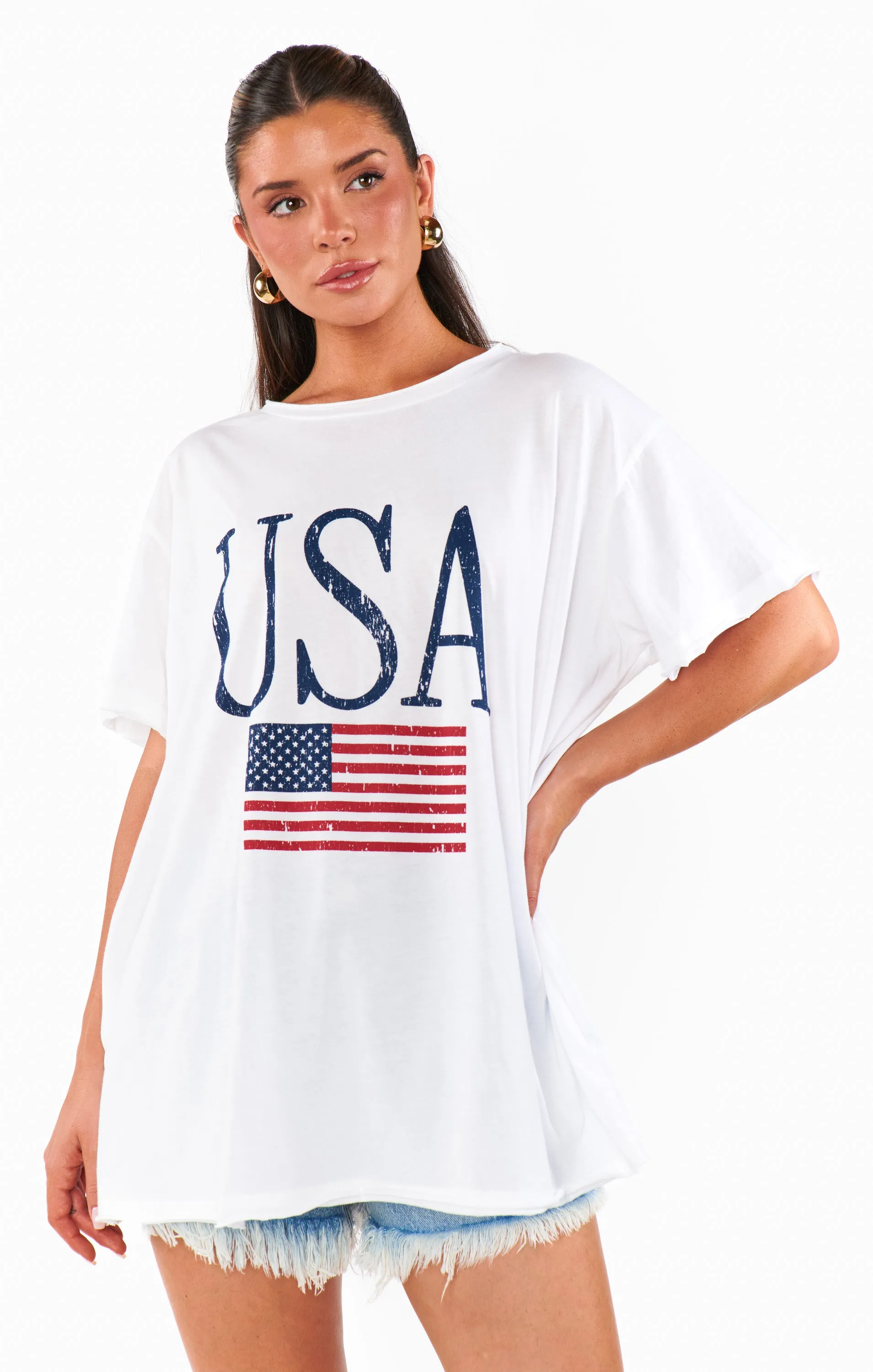 Airport Tee ~ USA Flag Graphic sold by Show Me Your MuMu product image thumbnail 3