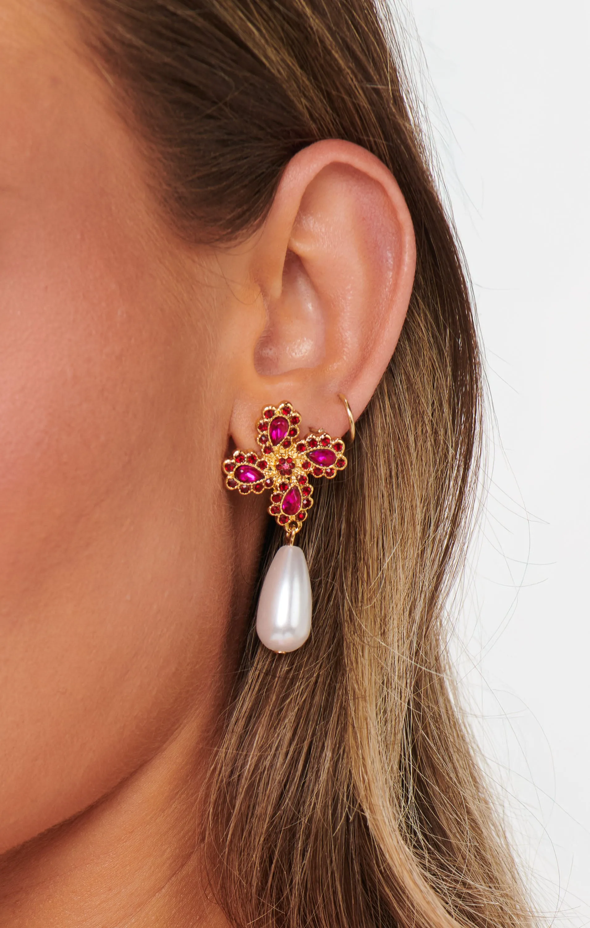 Frasier Sterling Talia Earrings ~ Pink sold by Show Me Your MuMu