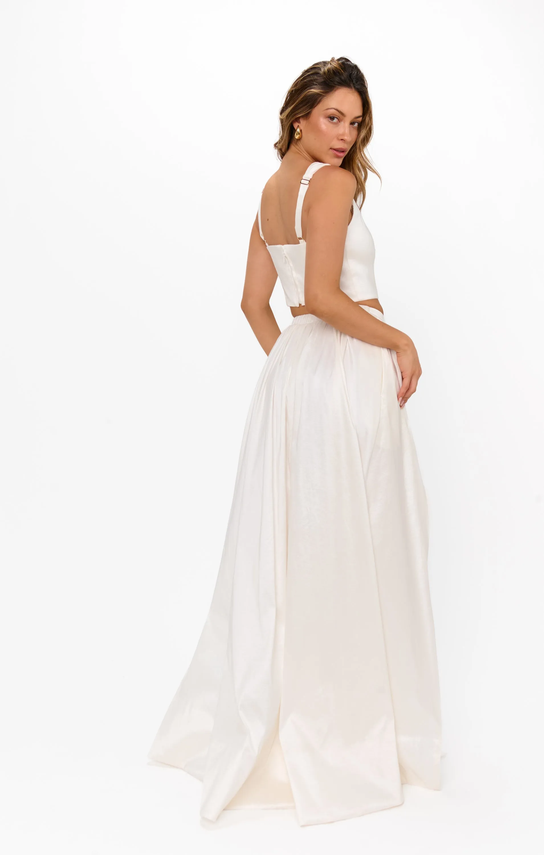 Vivianna Maxi Skirt ~ White Taffeta sold by Show Me Your MuMu product image thumbnail 5