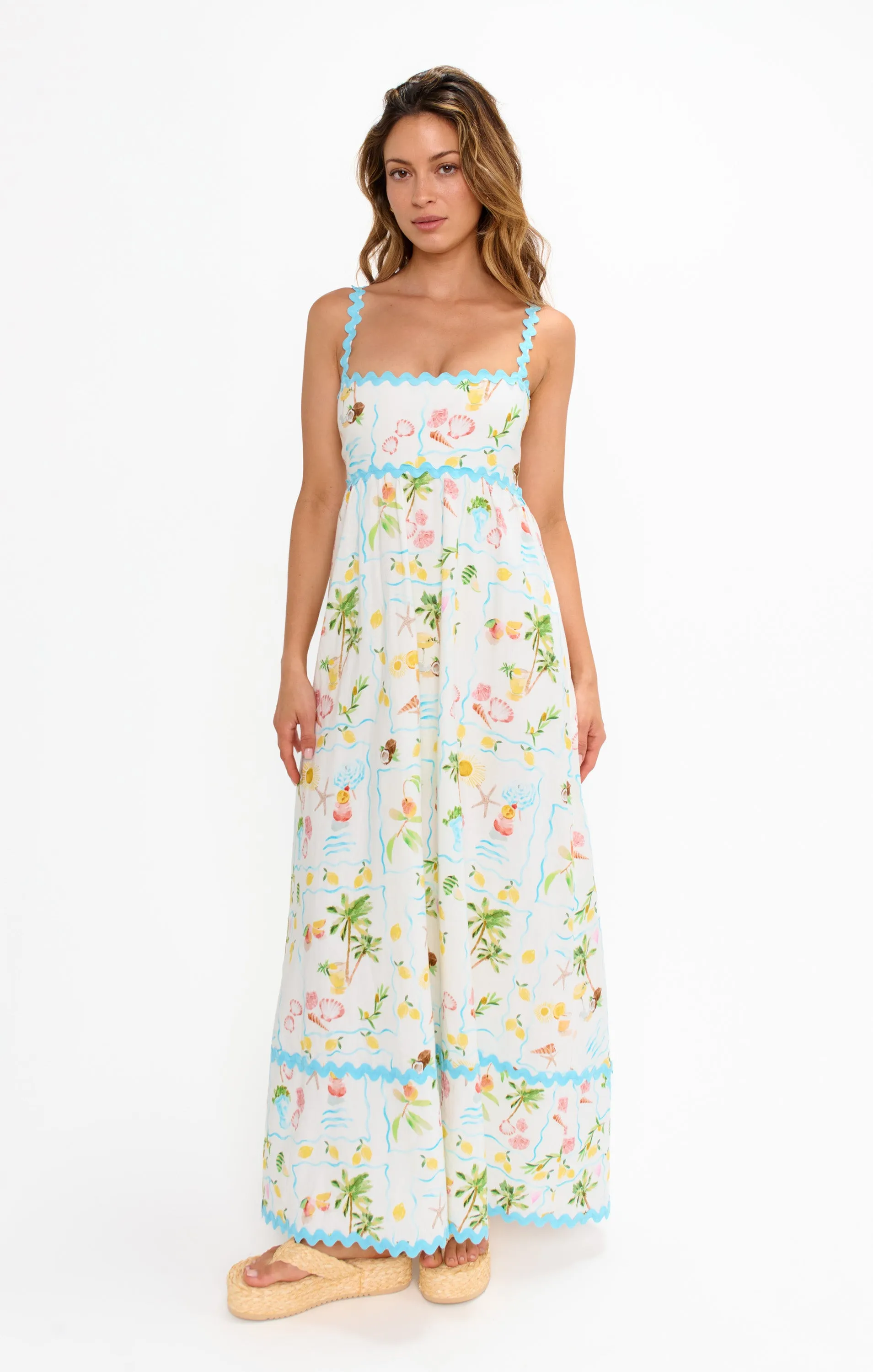Getaway Maxi Dress ~ Seaside Treasures Blue Scallop sold by Show Me Your MuMu