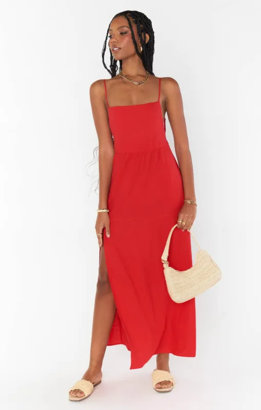 Julia Maxi Dress ~ Red Linen sold by Show Me Your MuMu