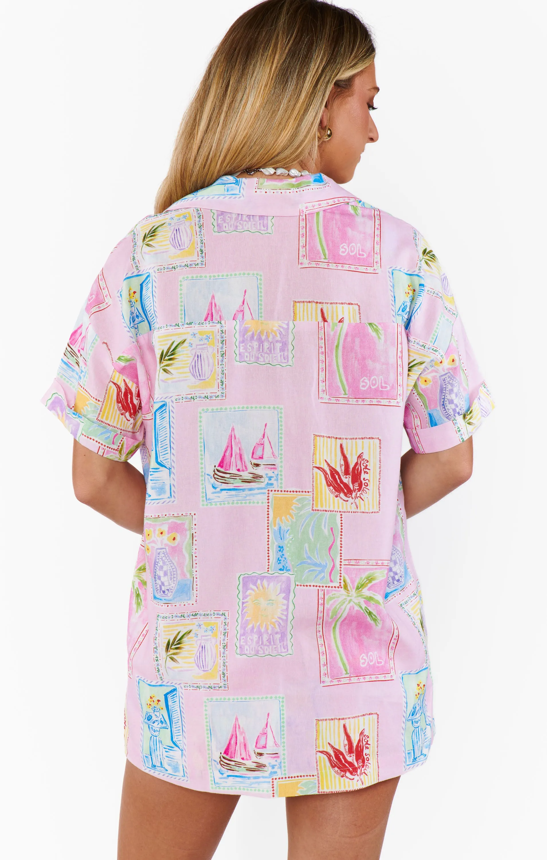 Parker Button Down ~ Summer Soleil Linen sold by Show Me Your MuMu product image thumbnail 5