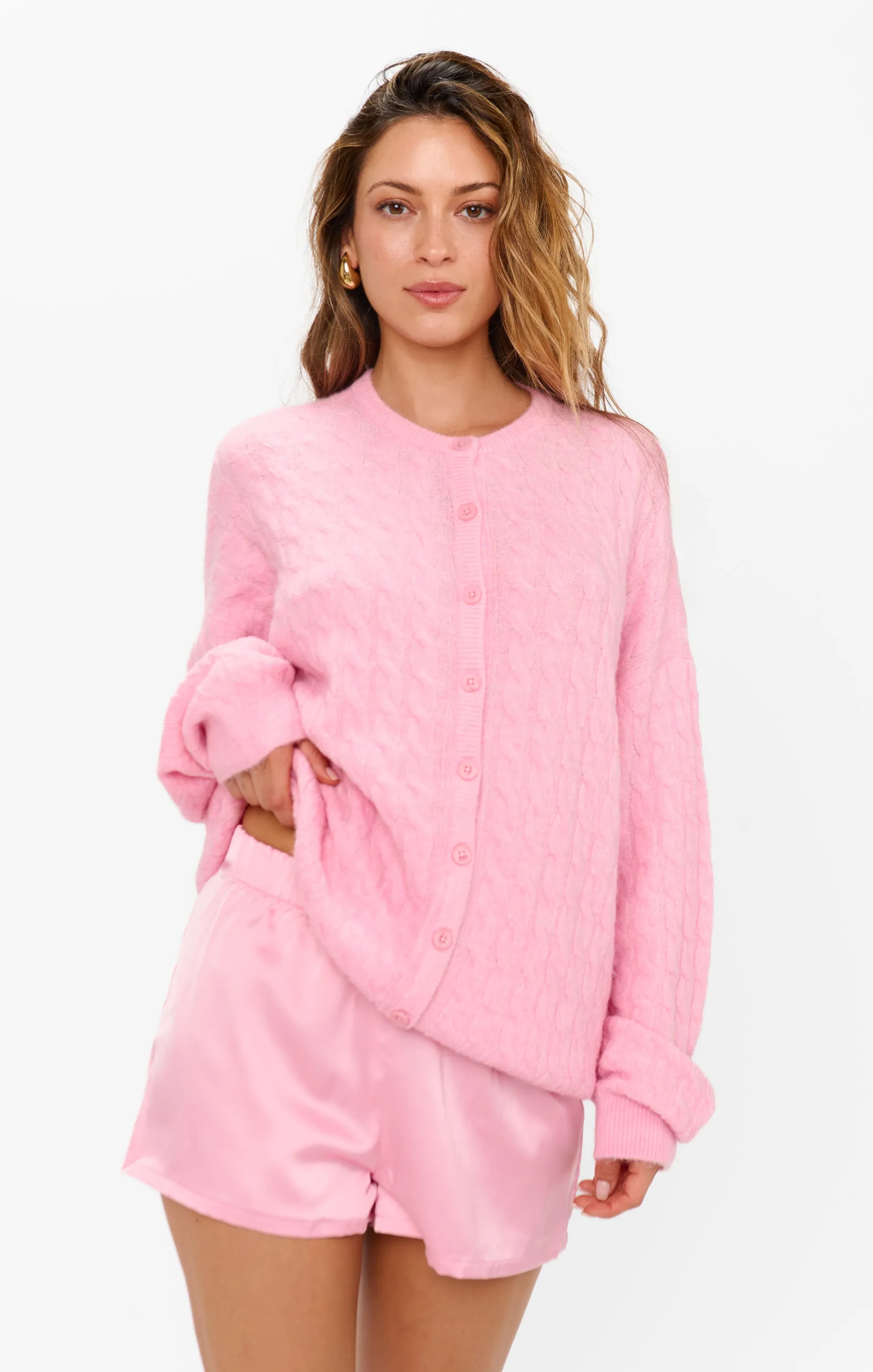 Feel Good Cardigan ~ Light Pink Knit sold by Show Me Your MuMu product image thumbnail 4