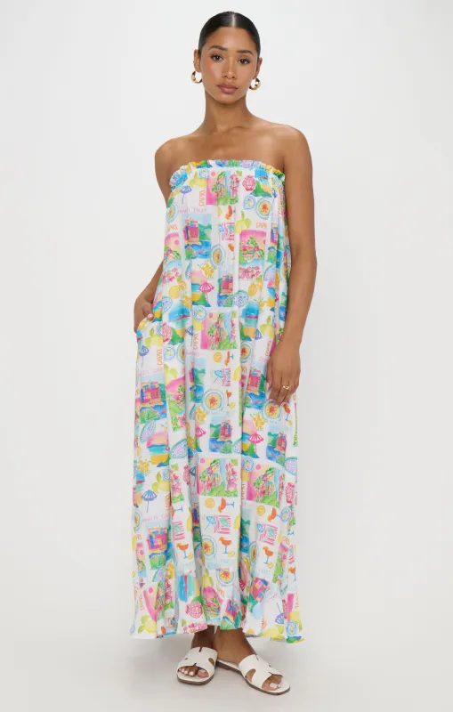 Around The World Maxi Dress ~ Amalfi Coast Linen sold by Show Me Your MuMu