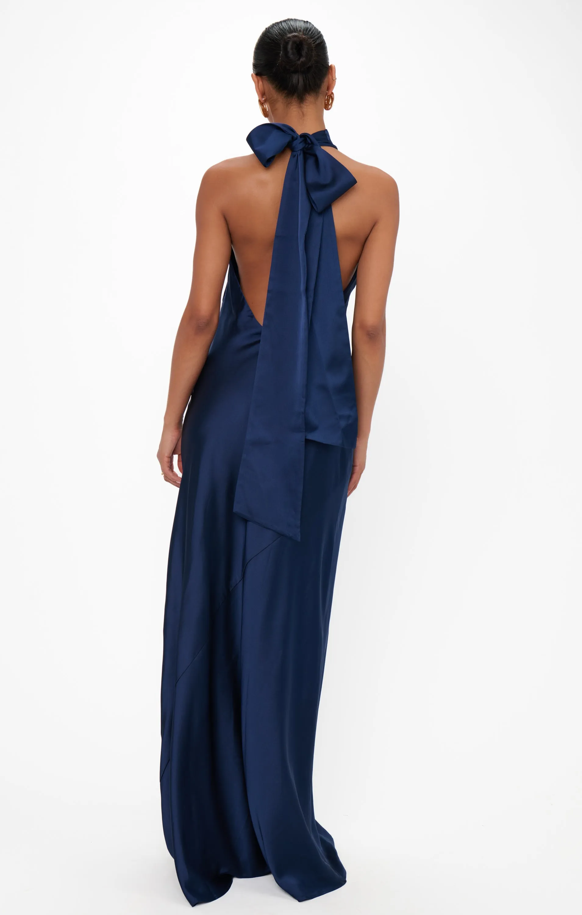 Lisa Maxi Dress ~ Midnight Navy Luxe Satin sold by Show Me Your MuMu product image thumbnail 4