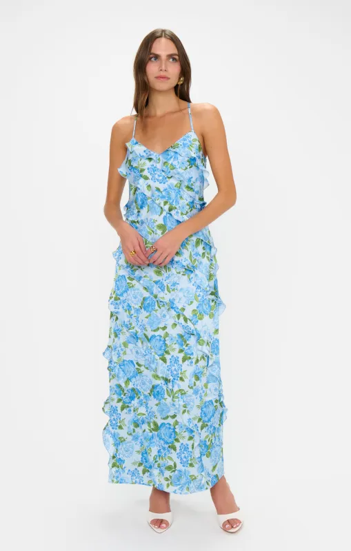 Romance Ruffle Dress ~ Cottage Floral Light Blue sold by Show Me Your MuMu