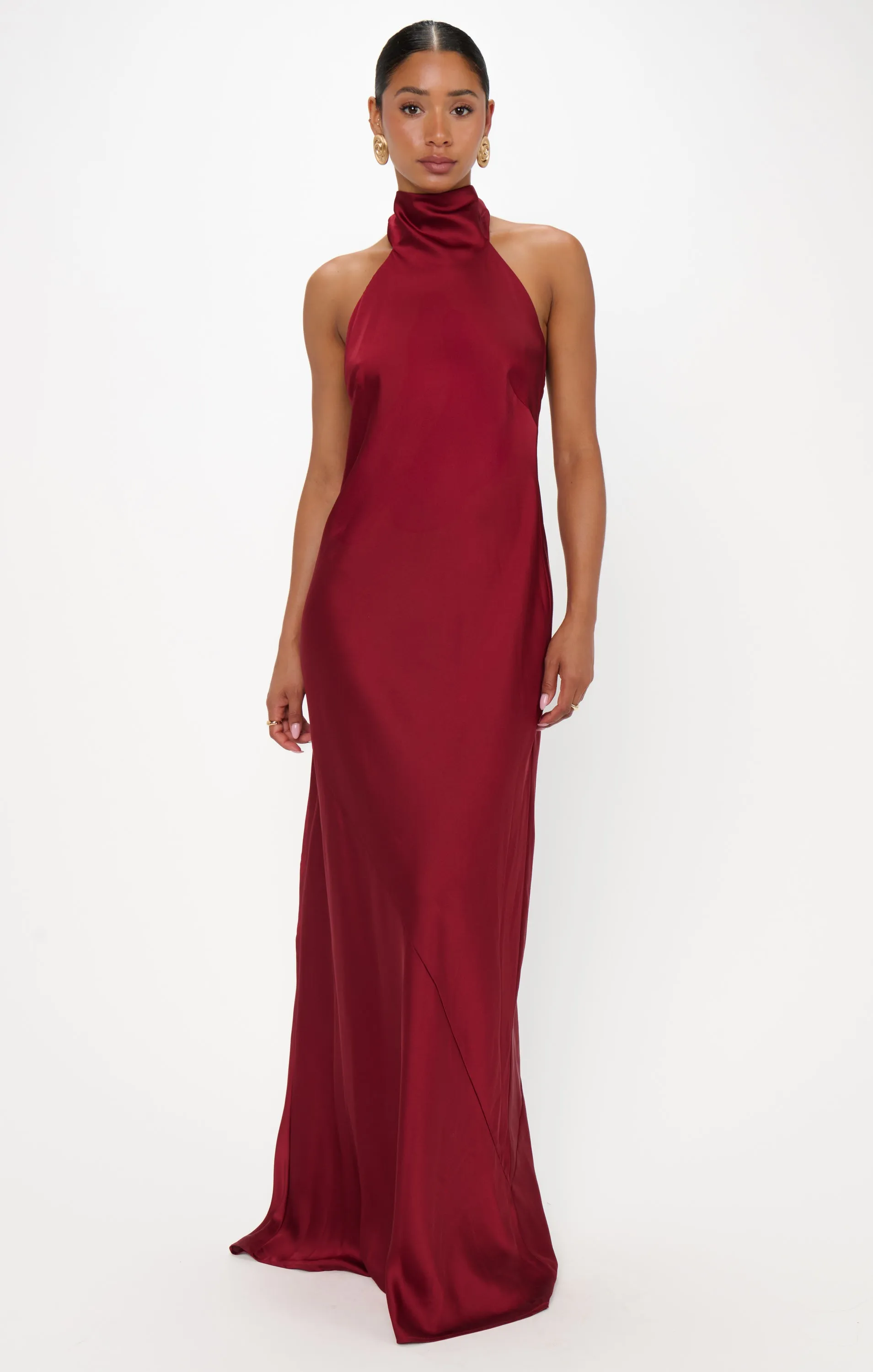 Lisa Maxi Dress ~ Cranberry Luxe Satin sold by Show Me Your MuMu product image thumbnail 4