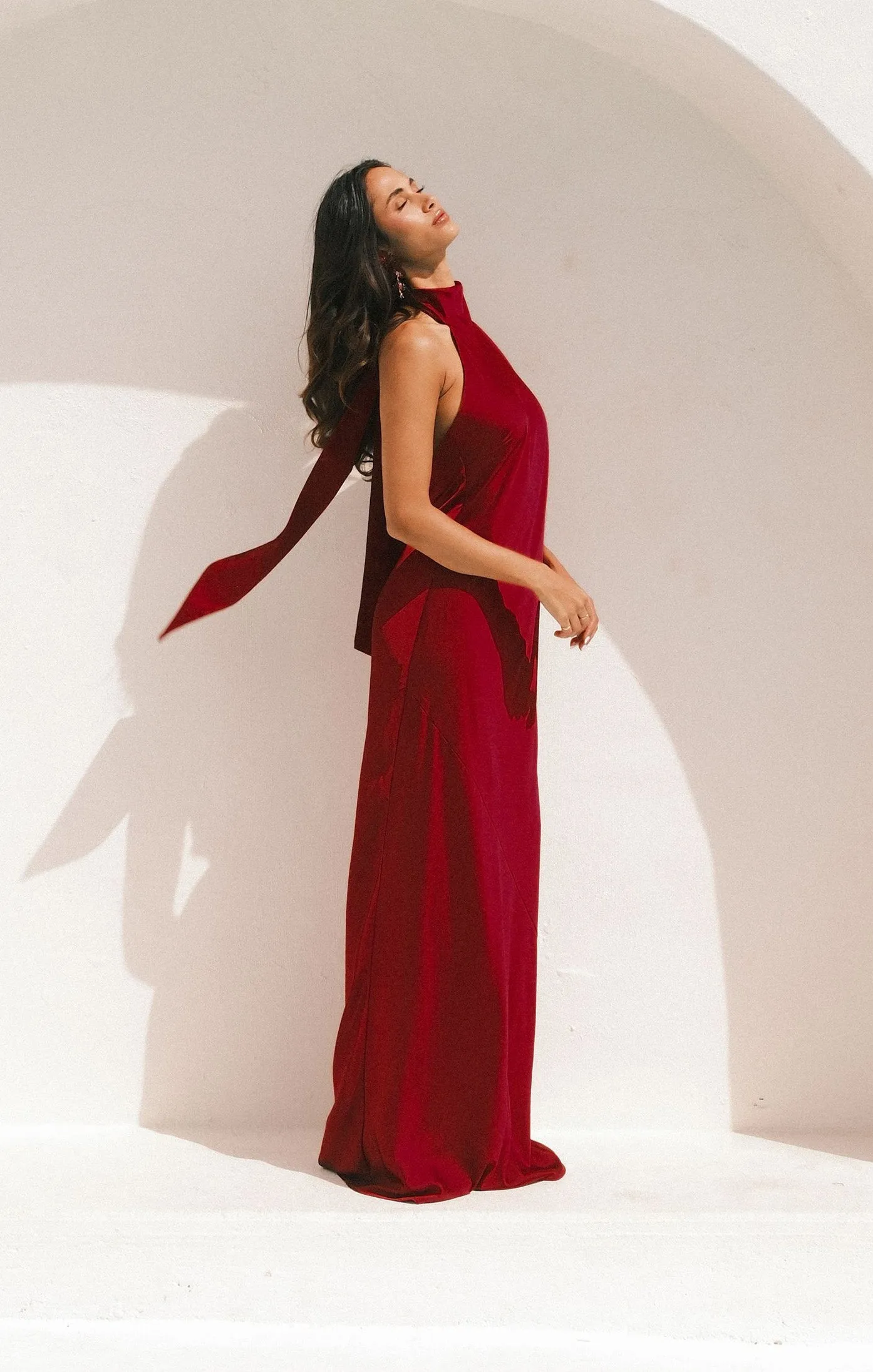 Lisa Maxi Dress ~ Cranberry Luxe Satin sold by Show Me Your MuMu product image thumbnail 3