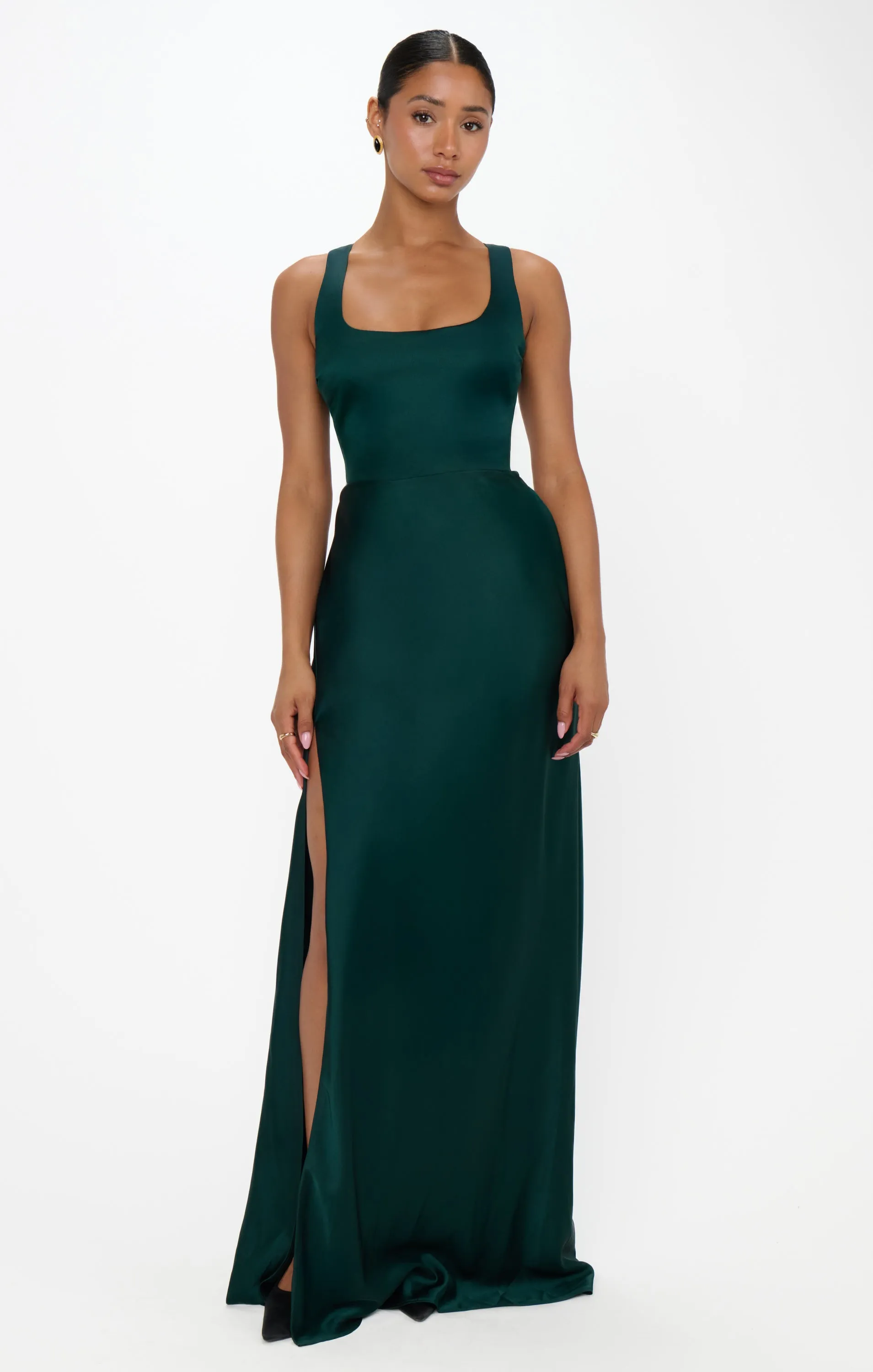 Lana Maxi Dress ~ Deep Emerald Luxe Satin sold by Show Me Your MuMu product image thumbnail 4
