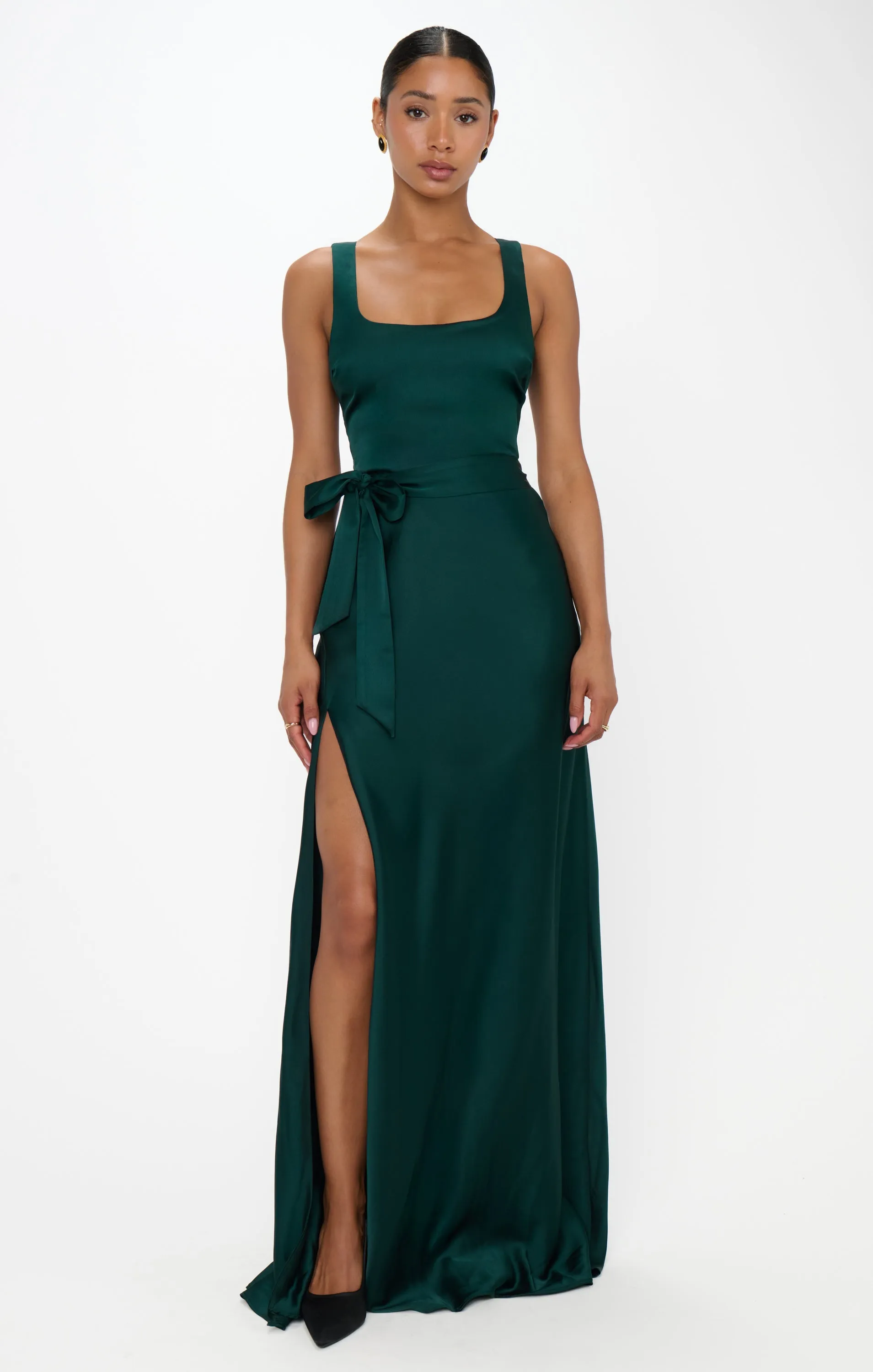 Lana Maxi Dress ~ Deep Emerald Luxe Satin sold by Show Me Your MuMu product image thumbnail 2
