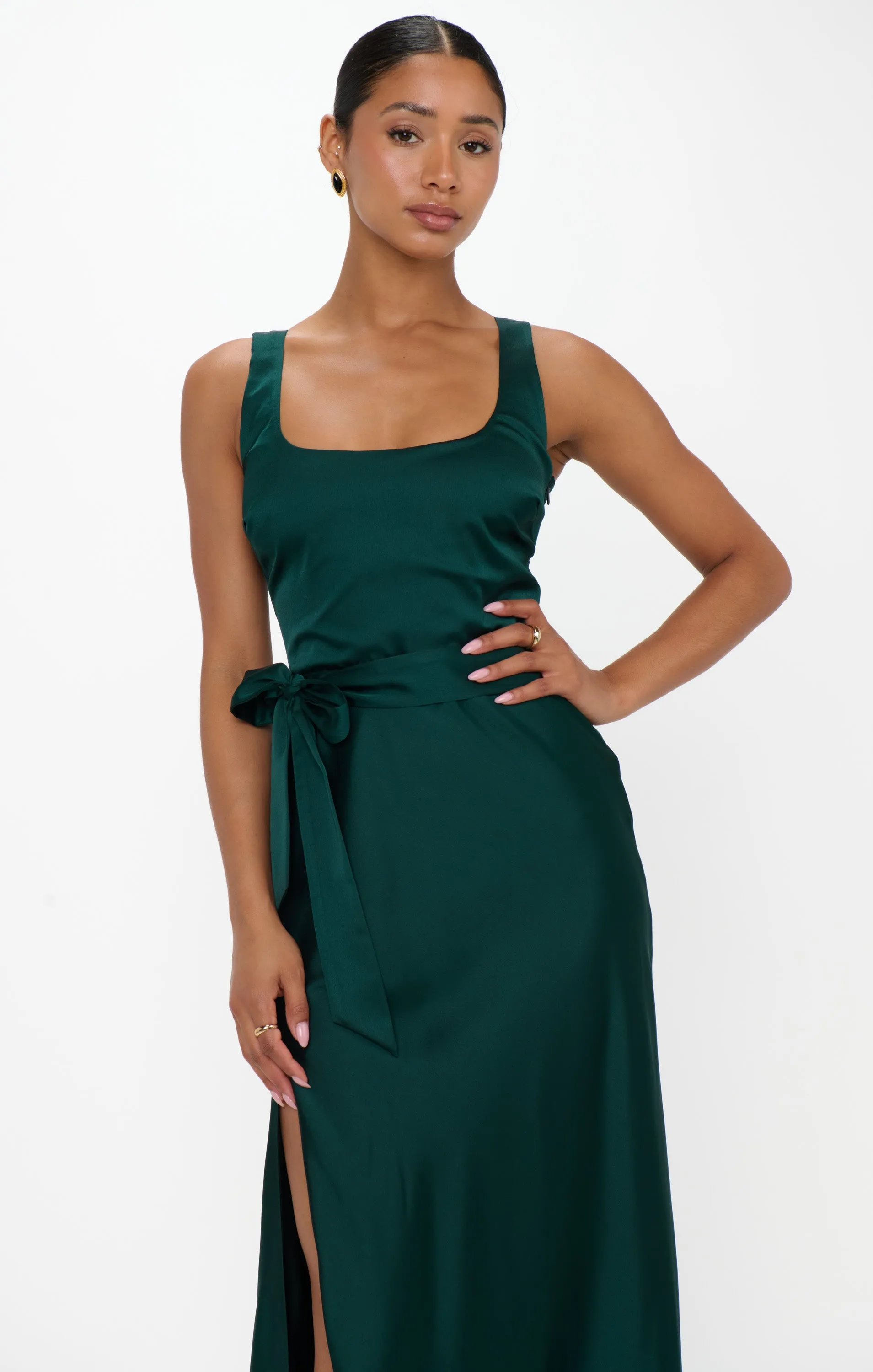 Lana Maxi Dress ~ Deep Emerald Luxe Satin sold by Show Me Your MuMu product image thumbnail 5