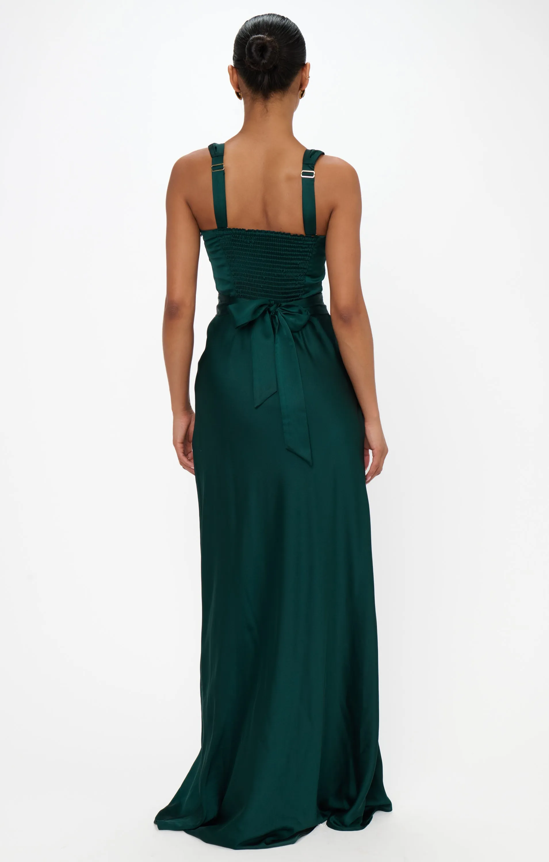 Lana Maxi Dress ~ Deep Emerald Luxe Satin sold by Show Me Your MuMu product image thumbnail 3