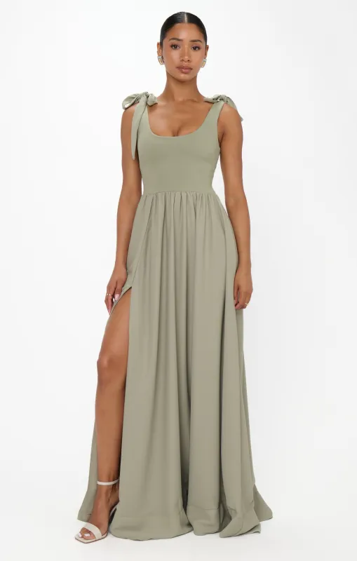 Harper Maxi Dress ~ Moss Green Crisp sold by Show Me Your MuMu
