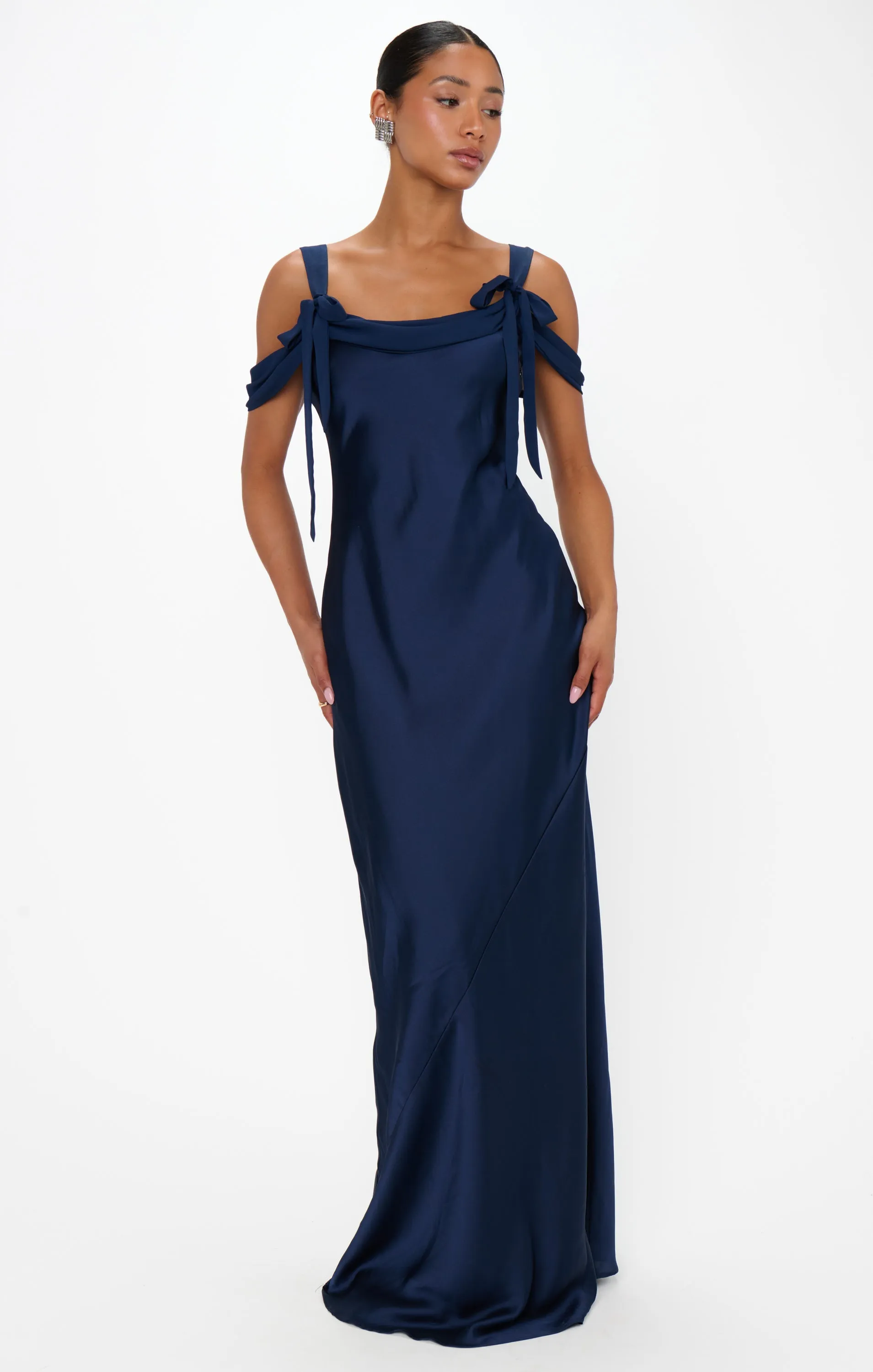 Bella Maxi Dress ~ Midnight Navy Luxe Satin sold by Show Me Your MuMu product image thumbnail 3