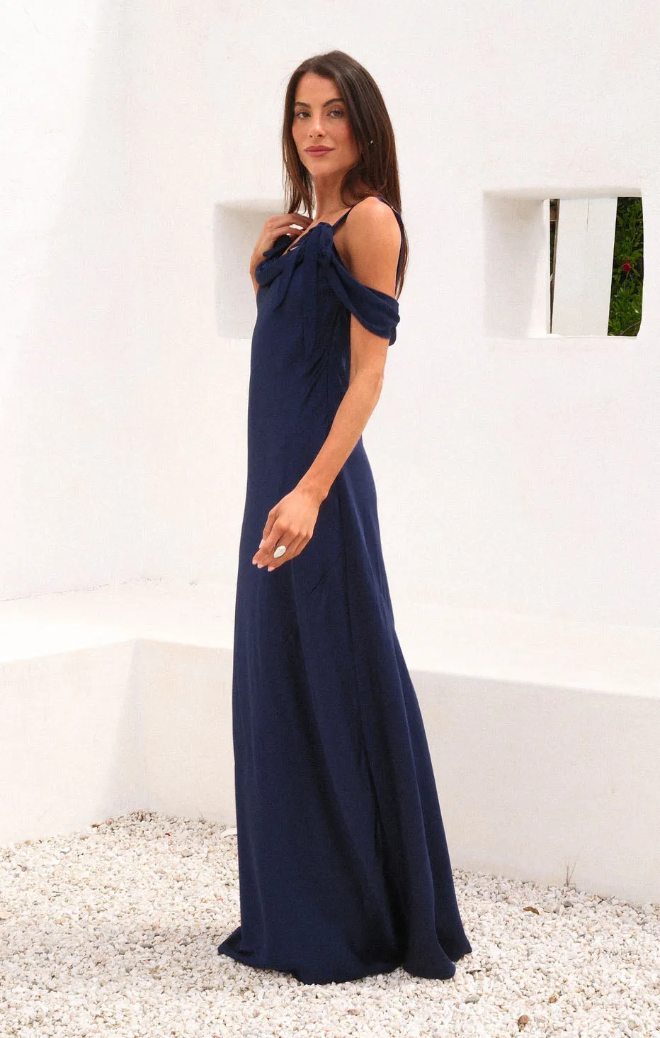 Bella Maxi Dress ~ Midnight Navy Luxe Satin sold by Show Me Your MuMu product image thumbnail 2