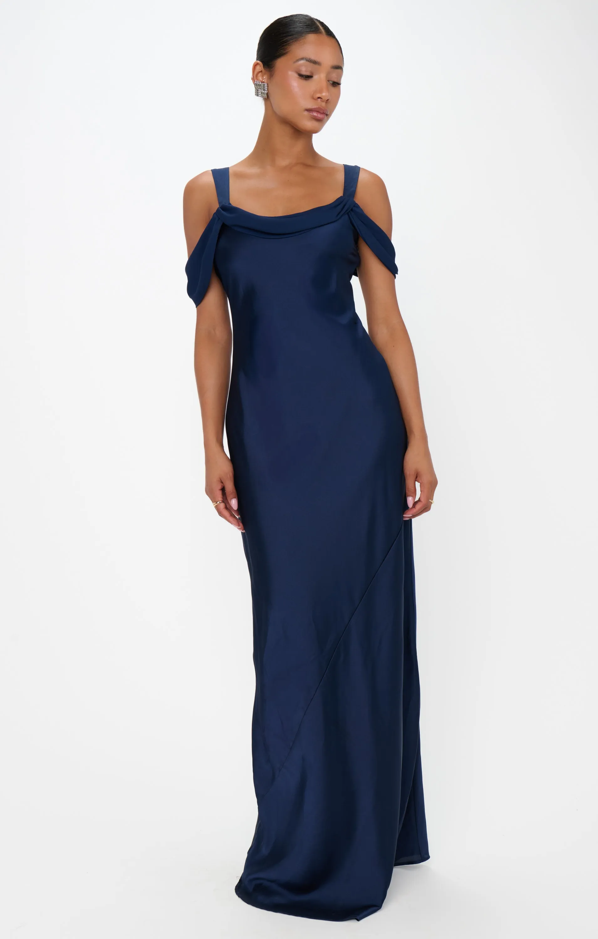 Bella Maxi Dress ~ Midnight Navy Luxe Satin sold by Show Me Your MuMu product image thumbnail 5