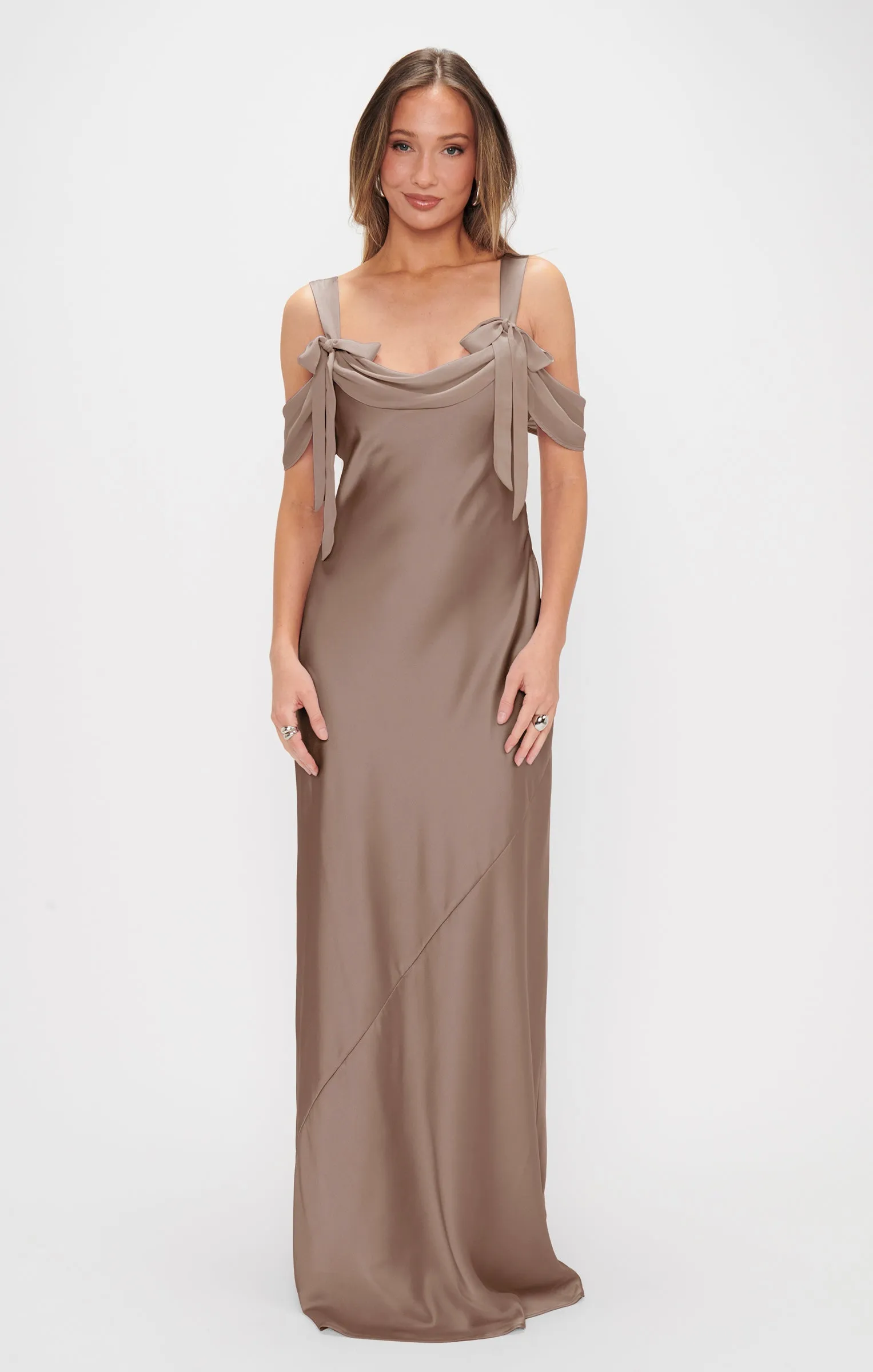 Bella Maxi Dress ~ Dune Luxe Satin sold by Show Me Your MuMu