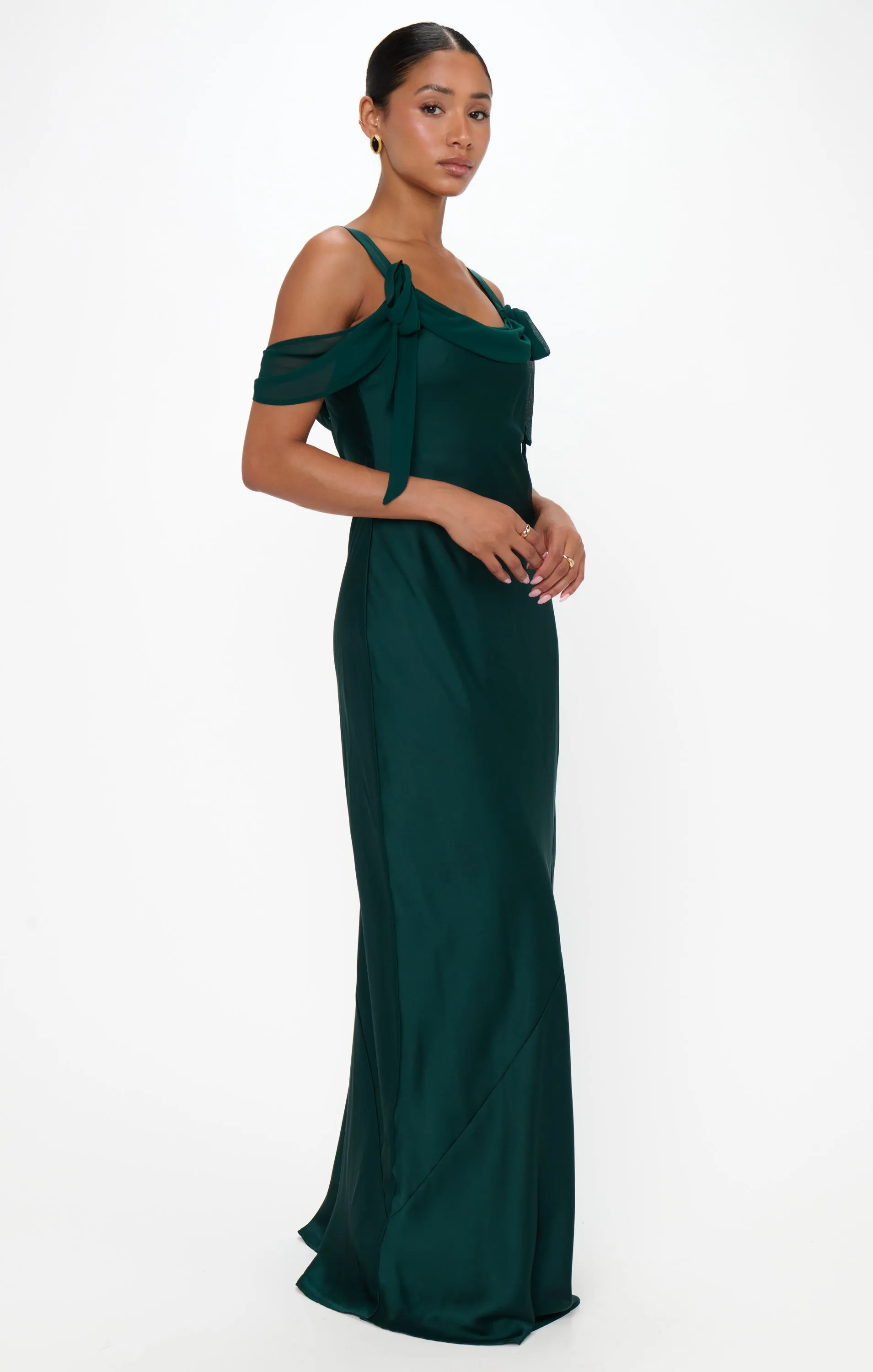 Bella Maxi Dress ~ Deep Emerald Luxe Satin sold by Show Me Your MuMu product image thumbnail 5