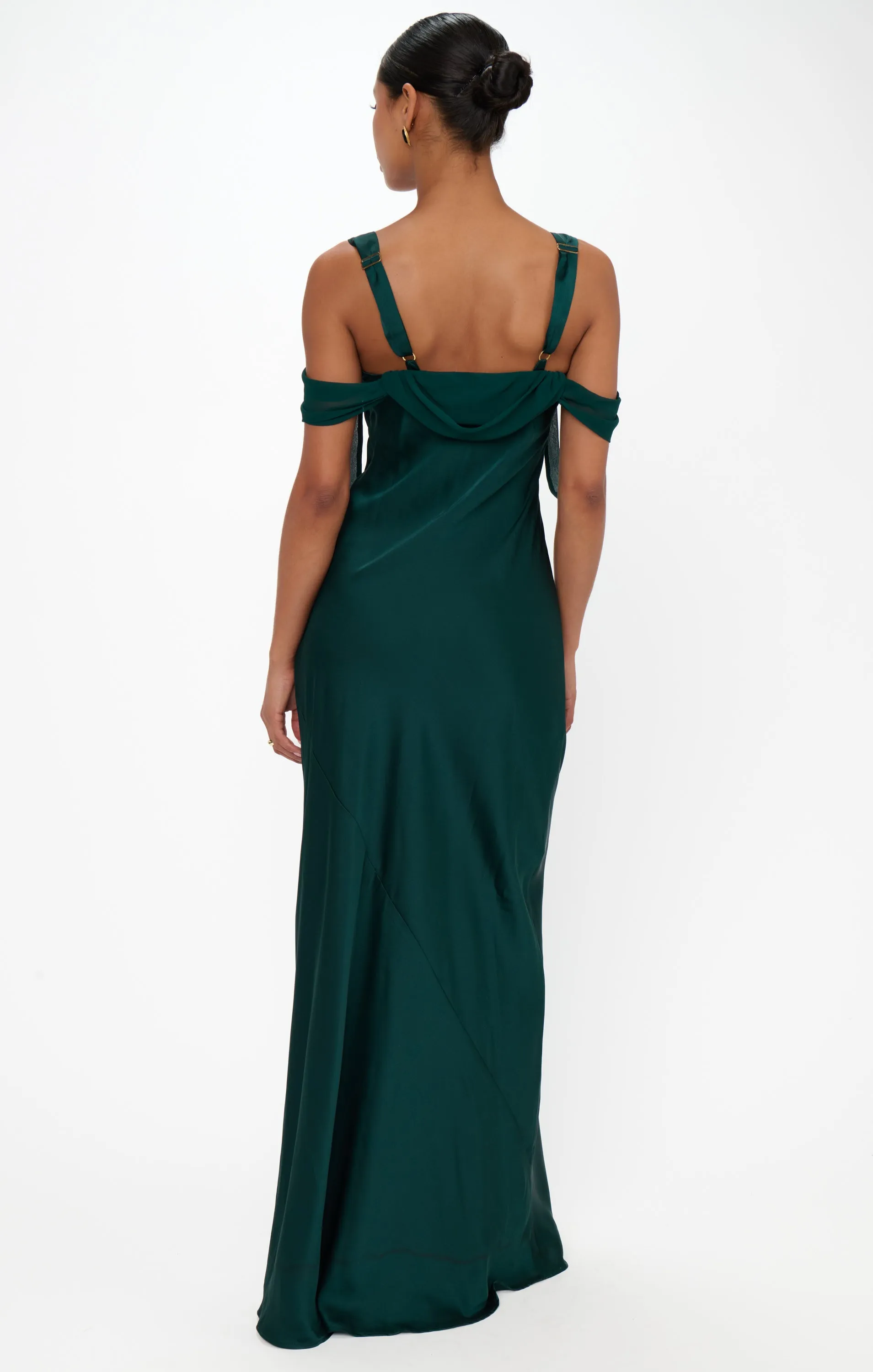 Bella Maxi Dress ~ Deep Emerald Luxe Satin sold by Show Me Your MuMu product image thumbnail 4