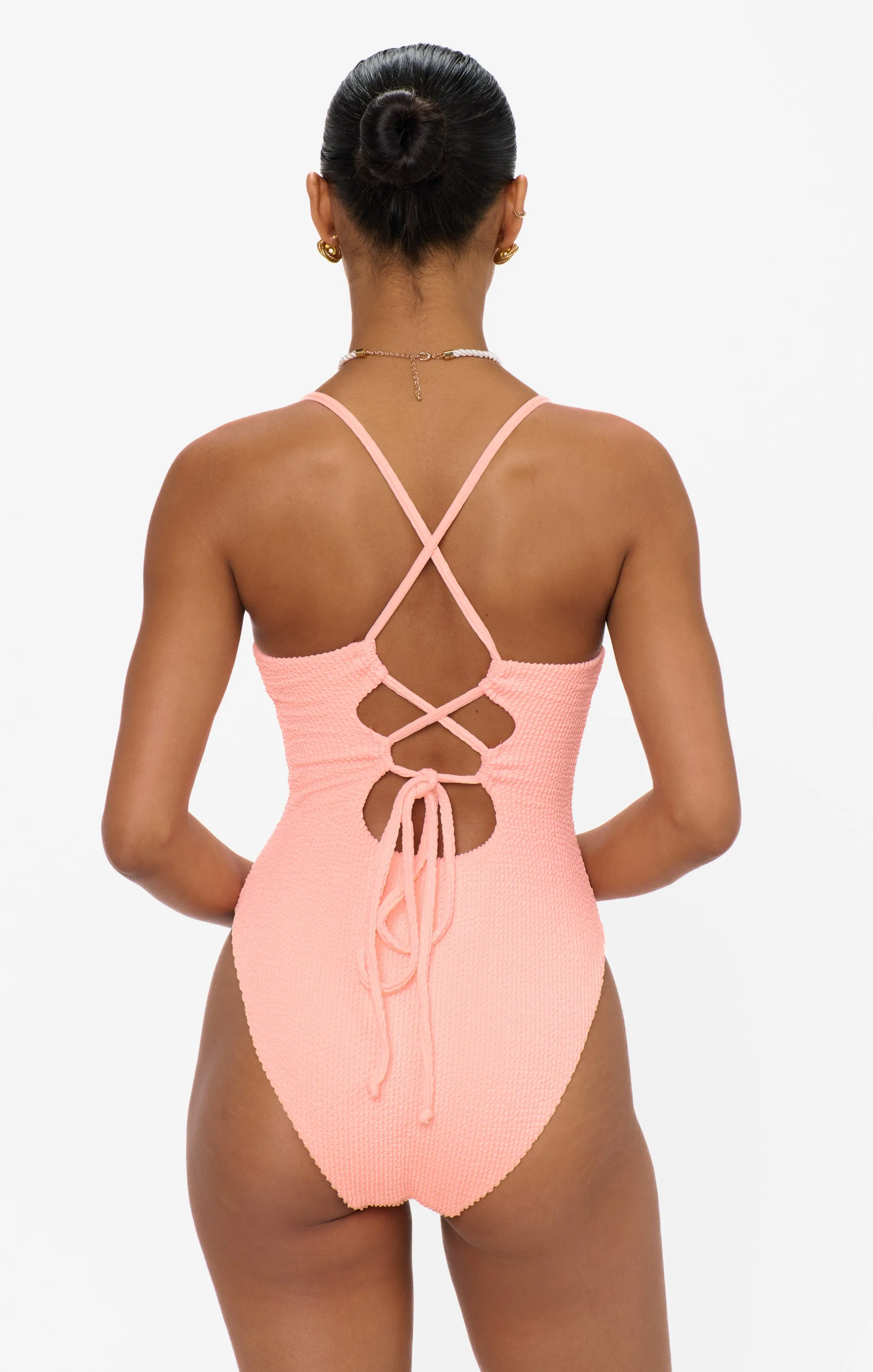 Positano One Piece ~ Peach Sherbet Scrunch sold by Show Me Your MuMu product image thumbnail 3