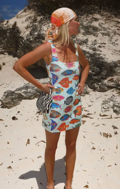 Lets Go Mini Dress ~ Rainbow Reef Sequins sold by Show Me Your MuMu