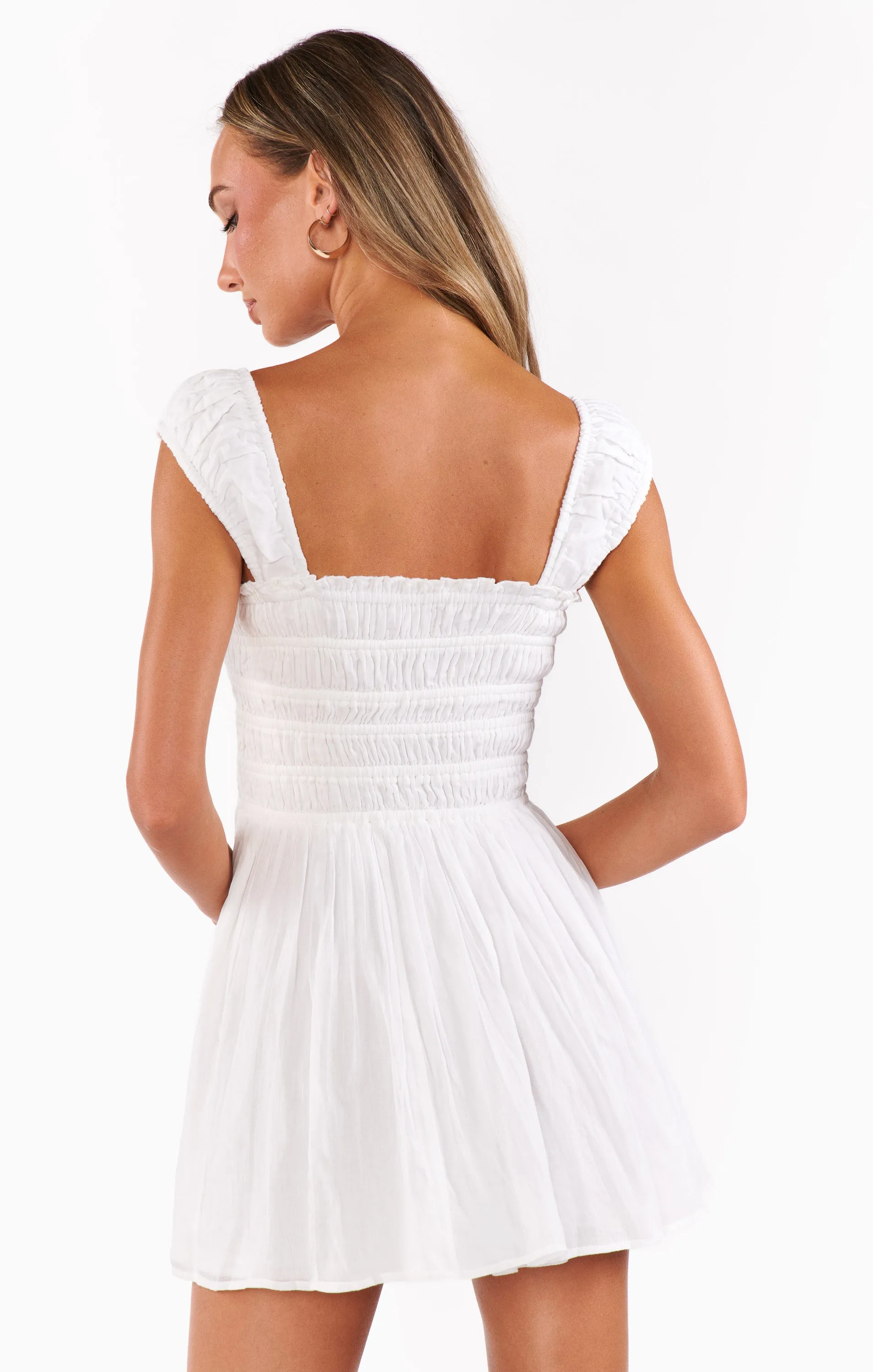 Mabel Mini Dress ~ White Voile with Black Bows sold by Show Me Your MuMu product image thumbnail 5