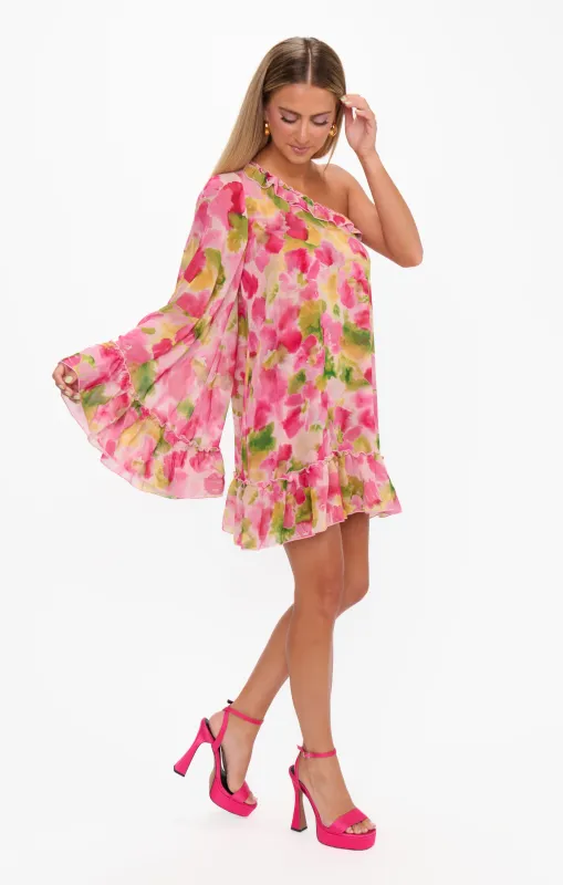 Wonder Mini Dress ~ Watercolor Floral Chiffon sold by Show Me Your MuMu