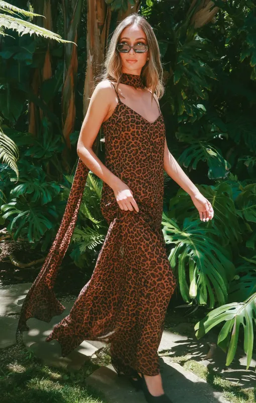 Dalia Maxi Dress ~ Leopard Latte sold by Show Me Your MuMu