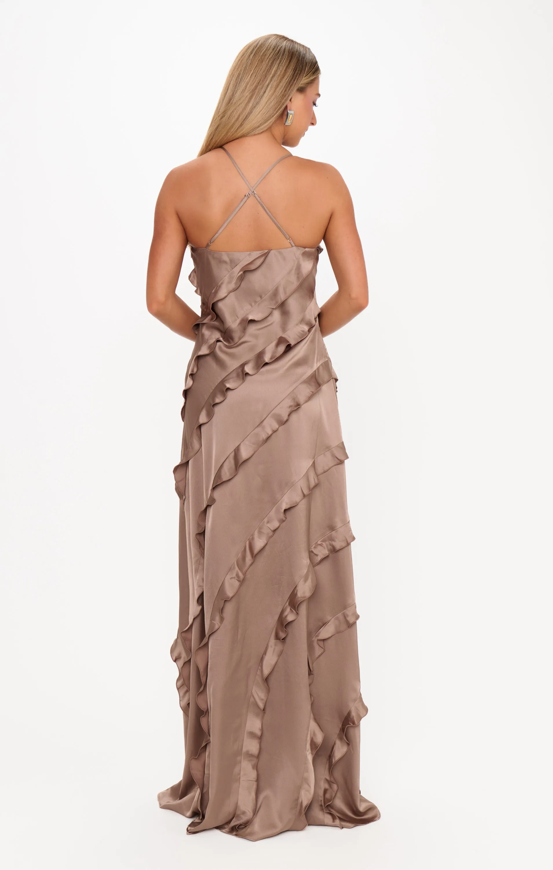 Romance Ruffle Dress ~ Dune Luxe Satin sold by Show Me Your MuMu product image thumbnail 2