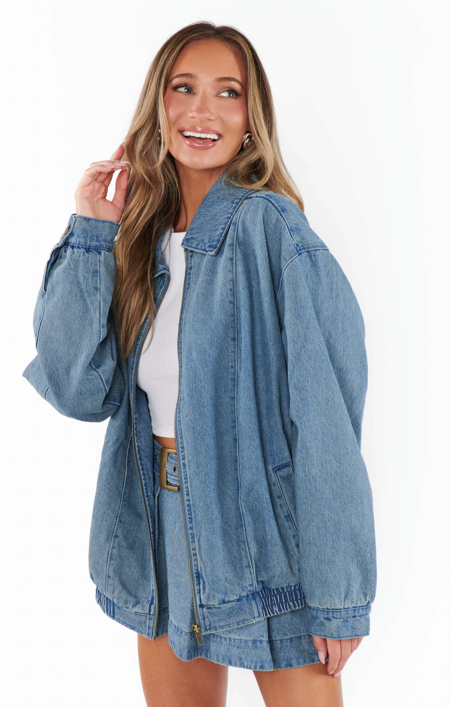 Carter Bomber Jacket ~ Ozone Indigo sold by Show Me Your MuMu product image thumbnail 4