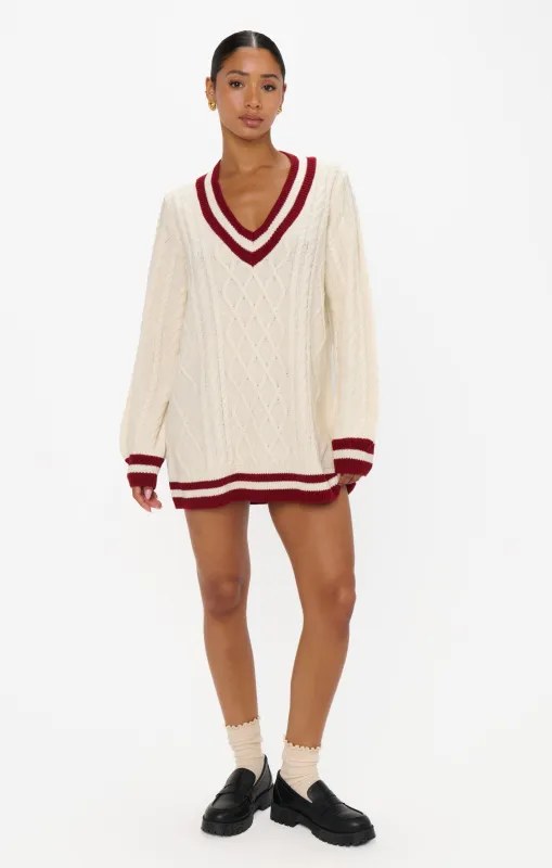 Tailgate Sweater Dress ~ Cranberry Cable Knit sold by Show Me Your MuMu