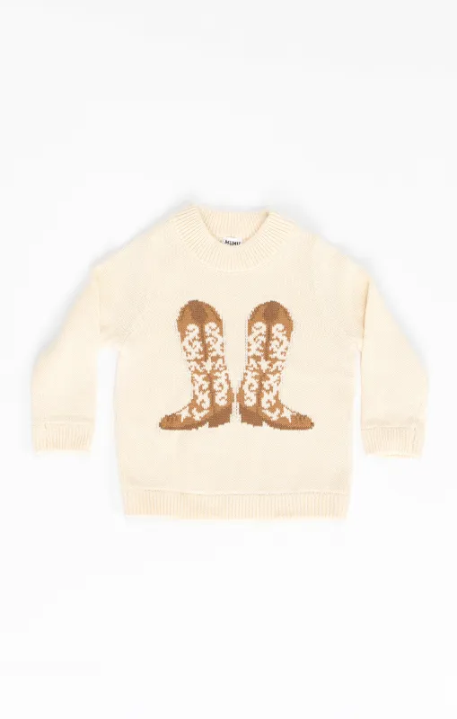Little Stay Awhile Sweater ~ Cowboy Boot Knit sold by Show Me Your MuMu