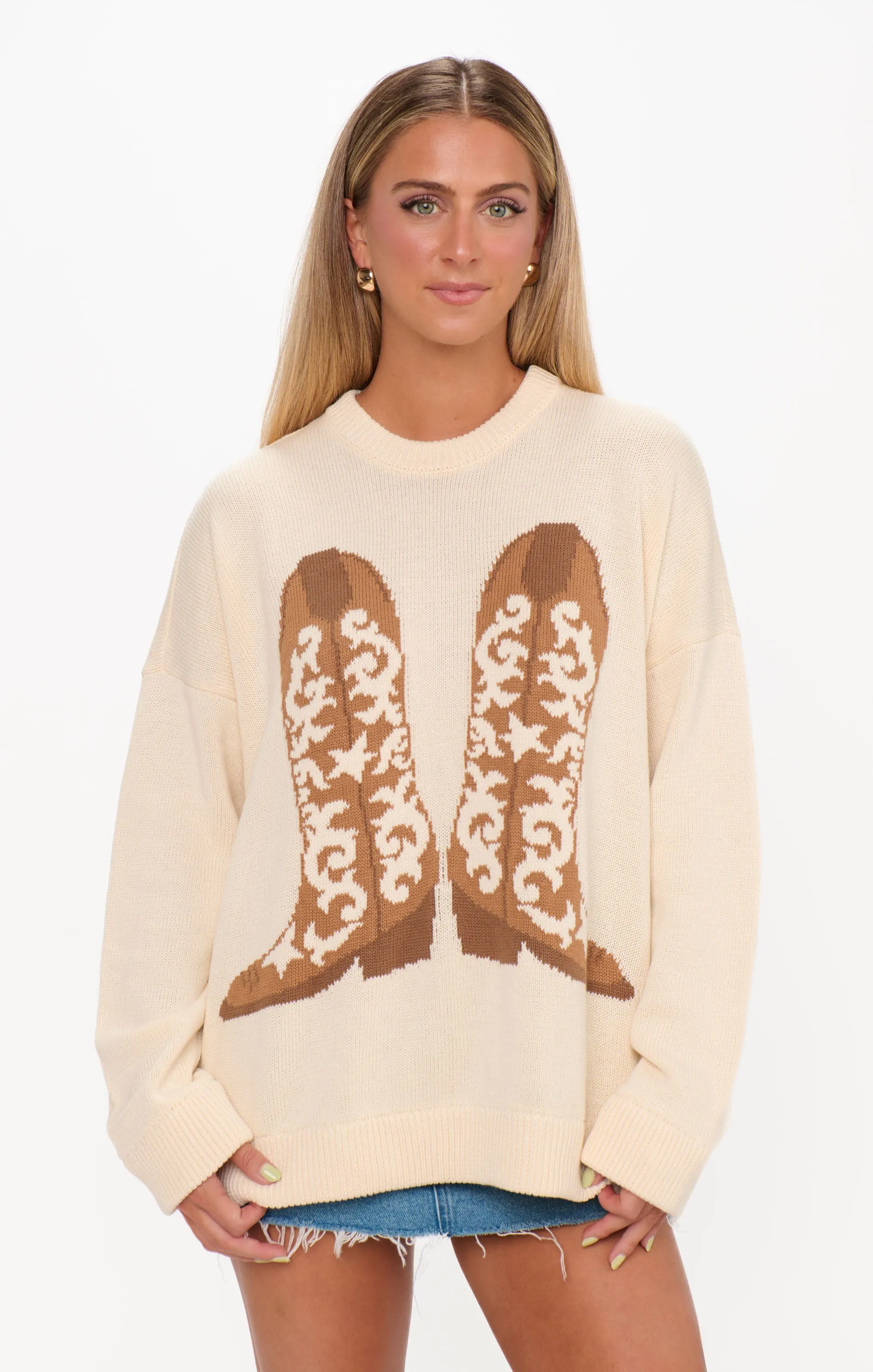 Stay Awhile Sweater ~ Cowboy Boot Knit sold by Show Me Your MuMu product image thumbnail 3