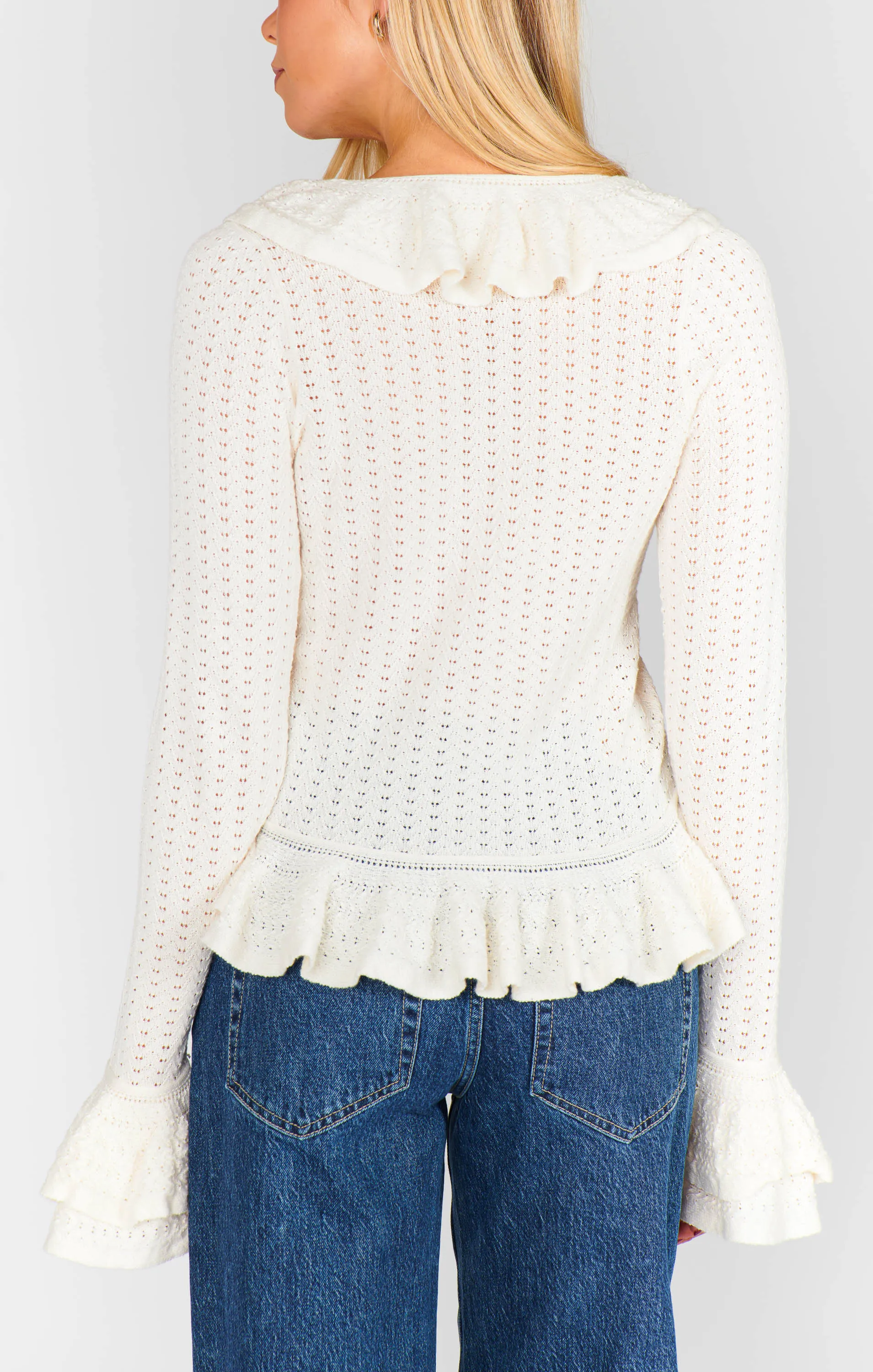 Marley Top ~ Cream Pointelle Knit sold by Show Me Your MuMu product image thumbnail 4