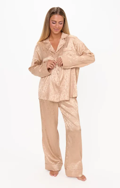 Classic PJ Set ~ Champagne Floral Silky sold by Show Me Your MuMu