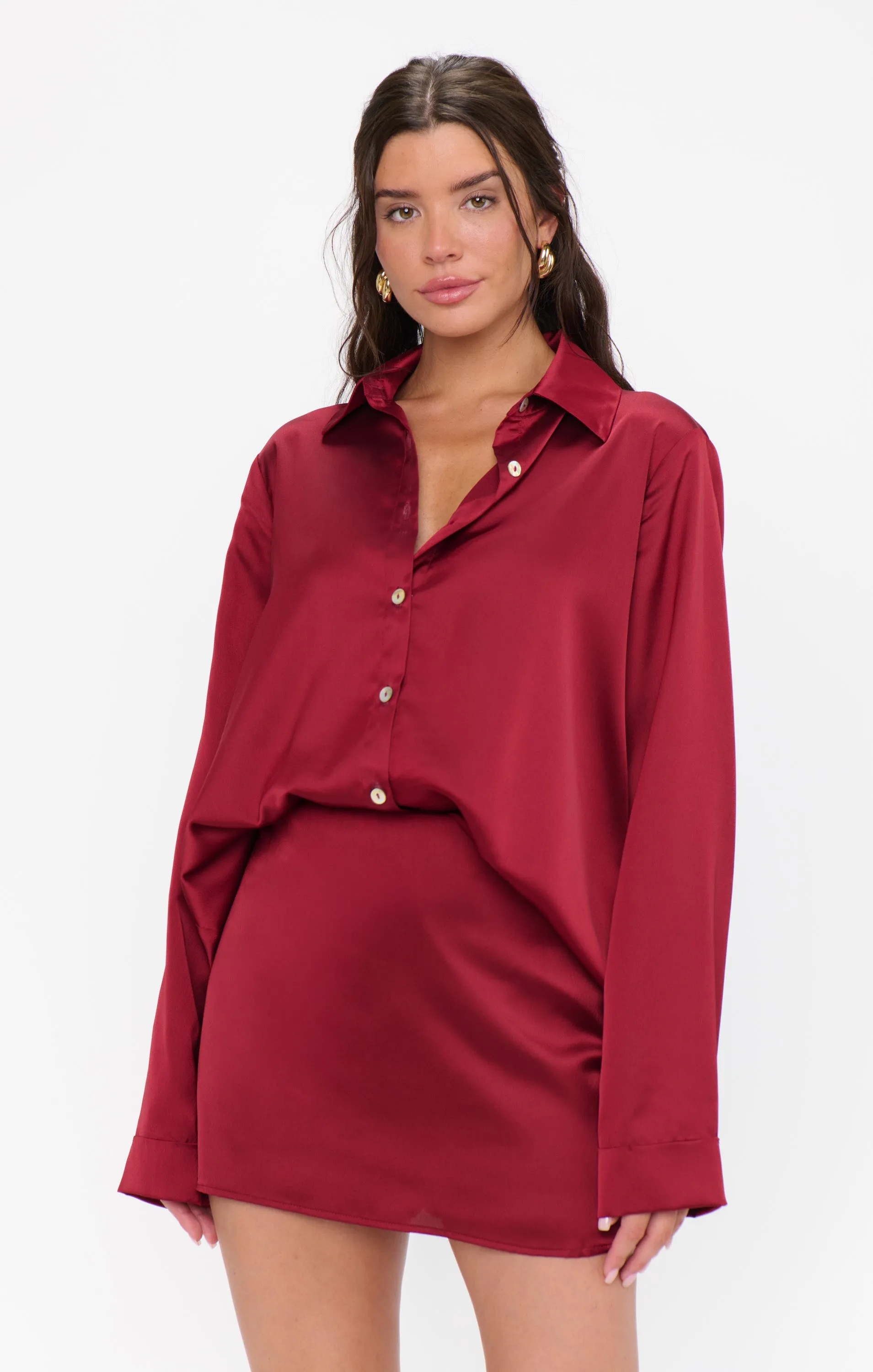 All Night Skort ~ Cranberry Luxe Satin sold by Show Me Your MuMu product image thumbnail 2