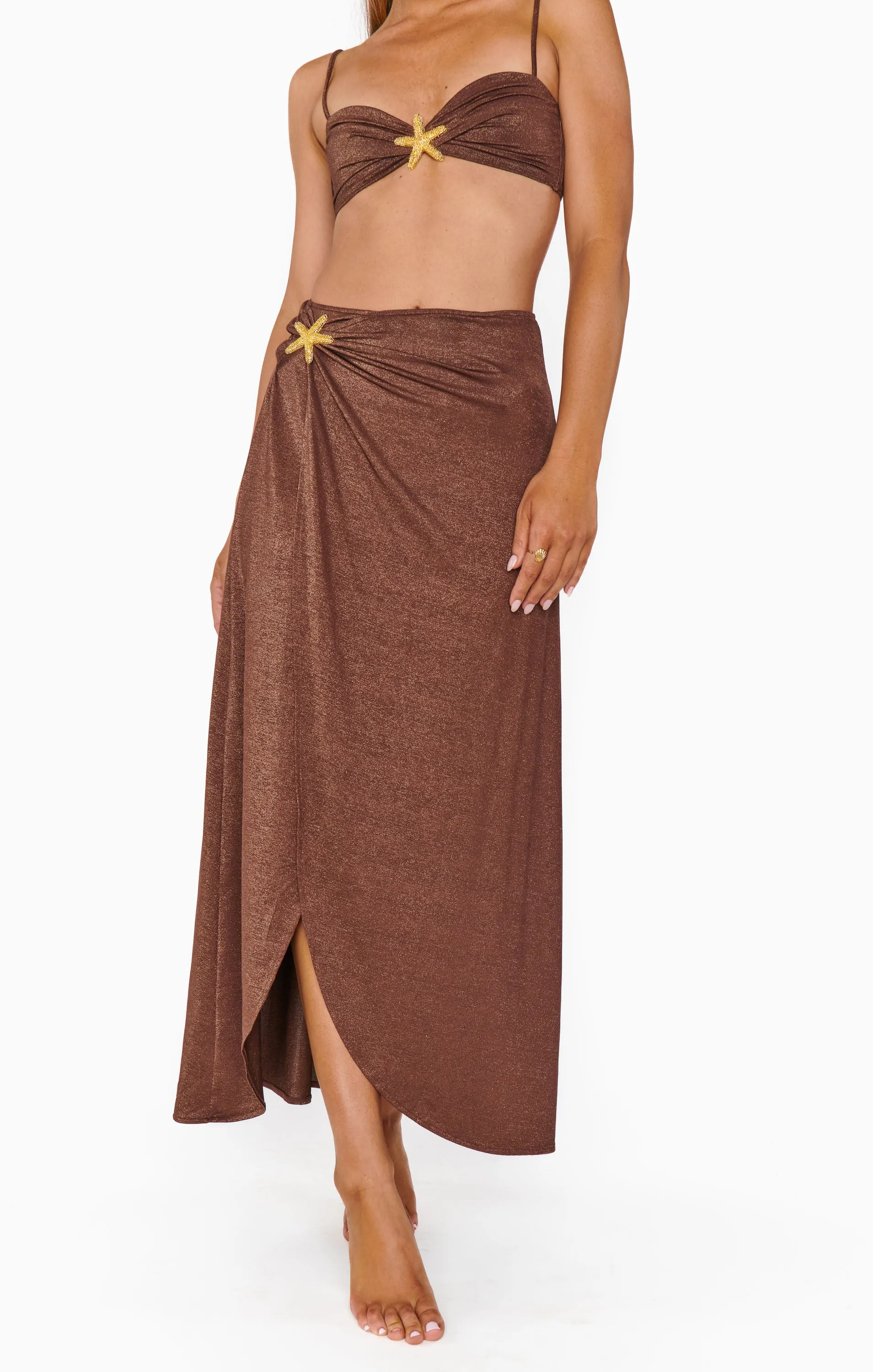 Cyprus Sarong ~ Cinnamon Shimmer with Starfish sold by Show Me Your MuMu product image thumbnail 2