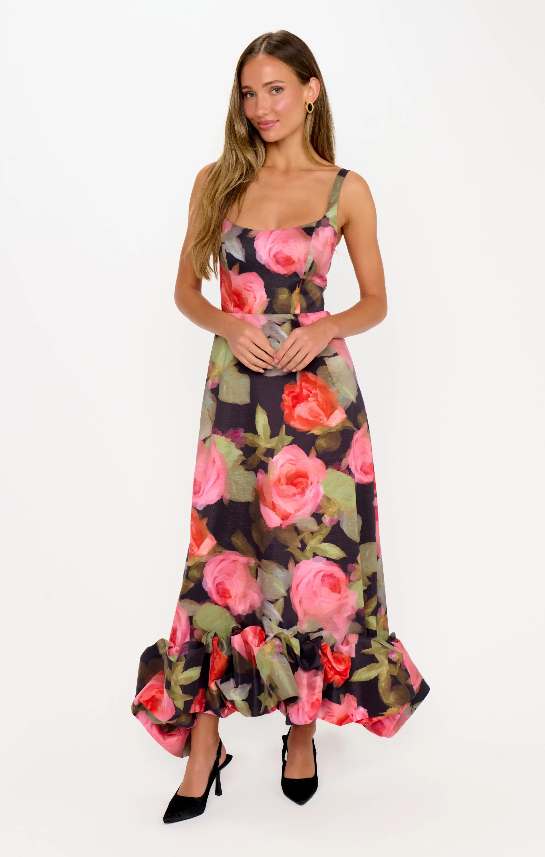 Rebecca Midi Dress ~ Noir Blooms sold by Show Me Your MuMu product image thumbnail 3