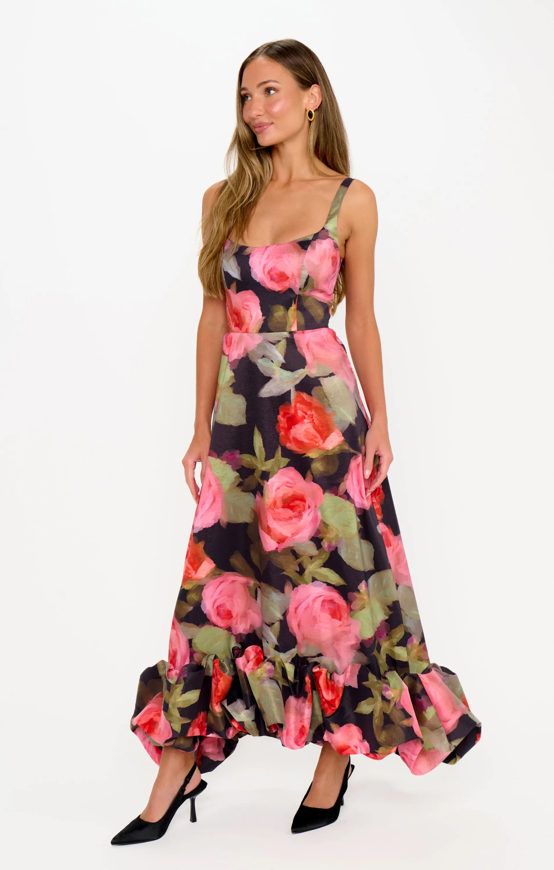 Rebecca Midi Dress ~ Noir Blooms sold by Show Me Your MuMu product image thumbnail 5