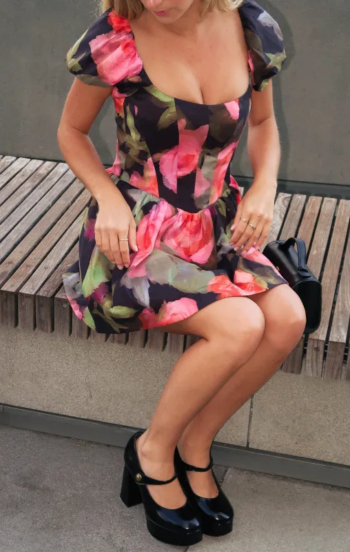 Sylvia Skort Dress ~ Noir Blooms sold by Show Me Your MuMu