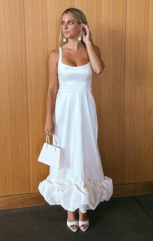 Rebecca Midi Dress ~ White Taffeta sold by Show Me Your MuMu