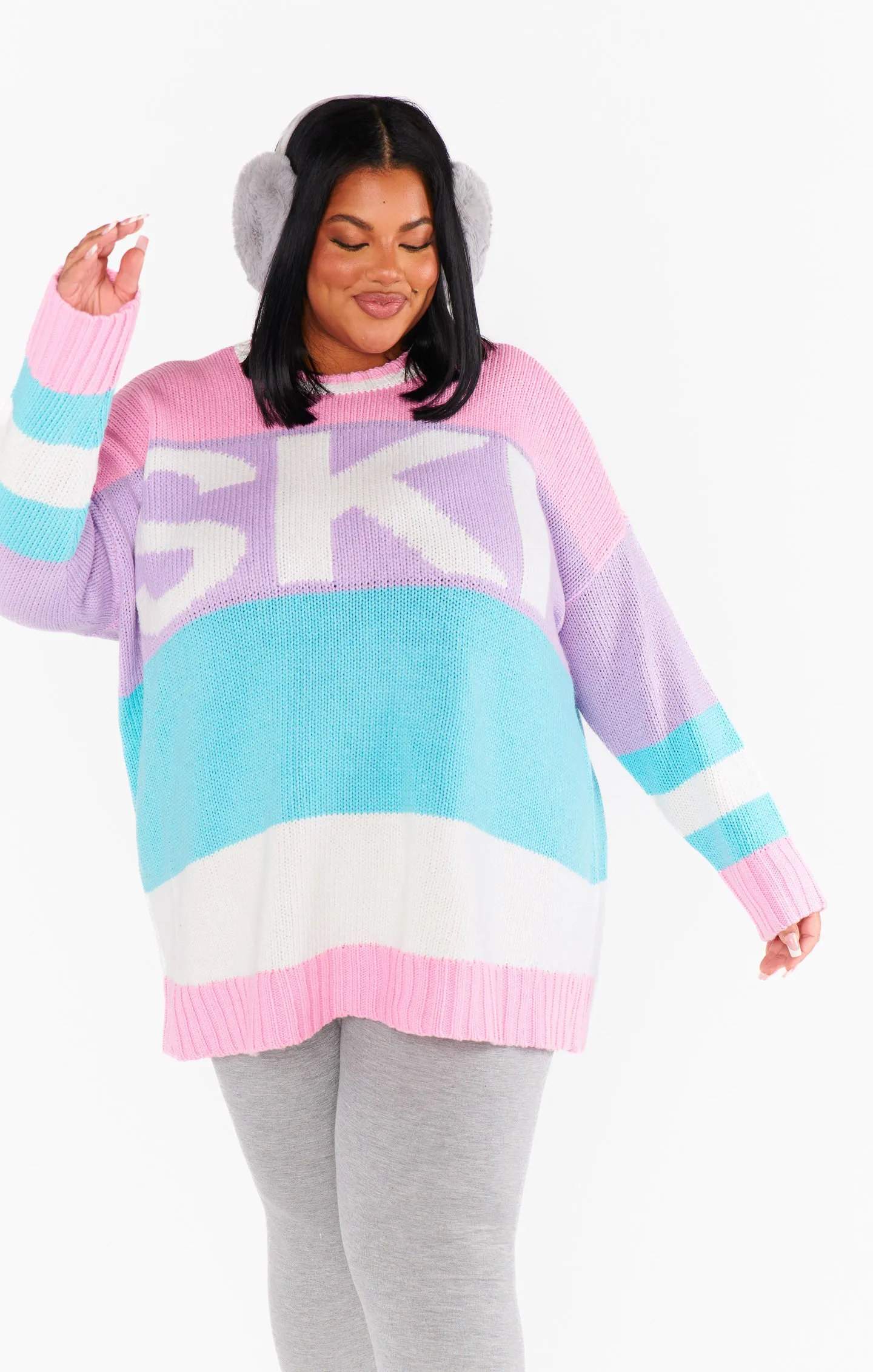 Ski in Sweater ~ Pastel Multi Knit sold by Show Me Your MuMu product image thumbnail 4
