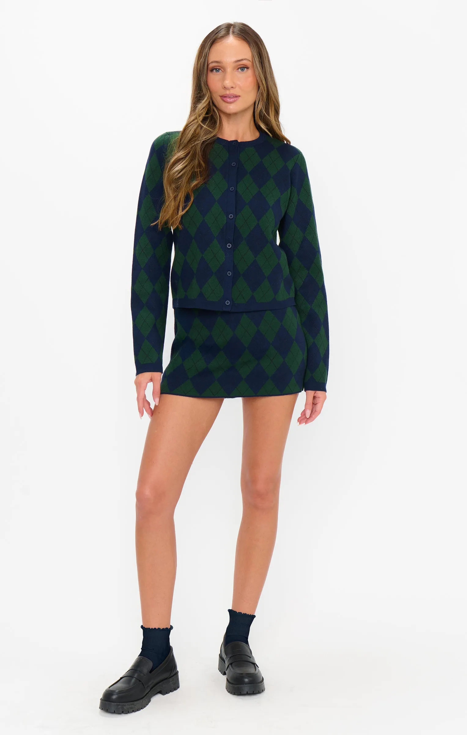 Cher Cardigan ~ Oxford Argyle Knit sold by Show Me Your MuMu product image thumbnail 5