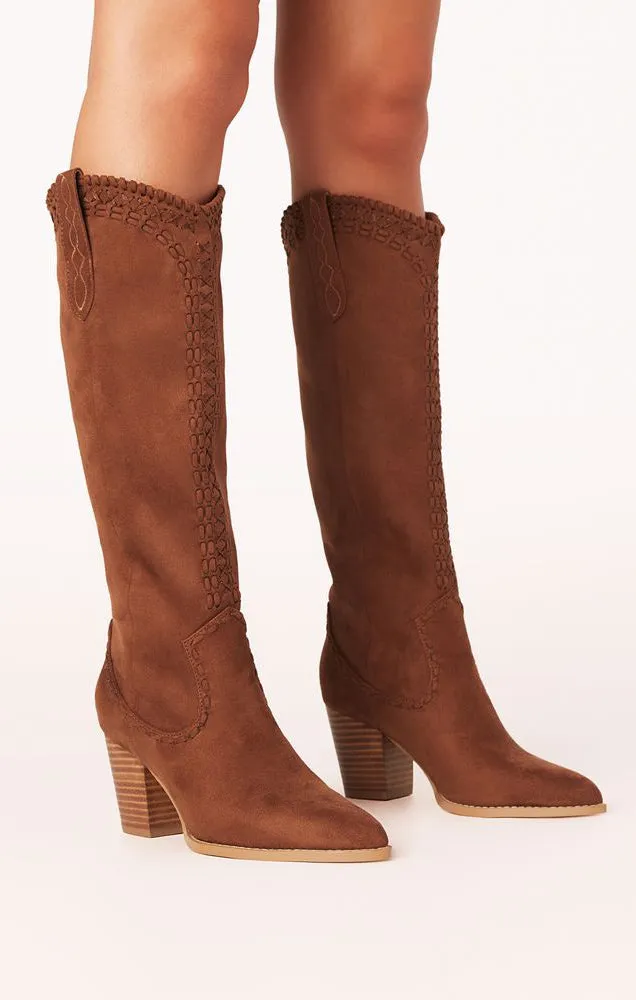 Billini Finley Cowboy Boot ~ Mahogany Suede sold by Show Me Your MuMu