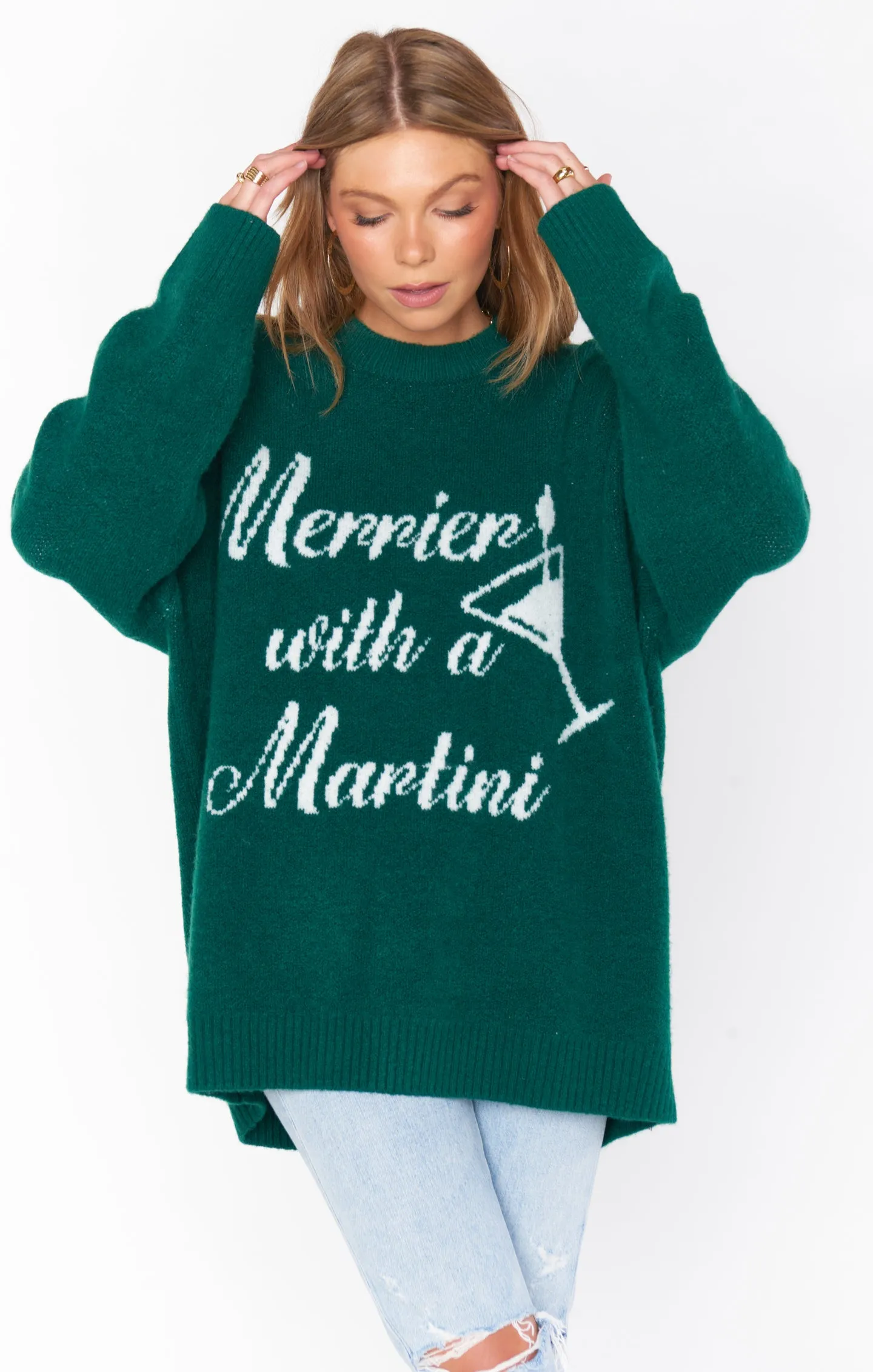 Classic Crewneck Sweater ~ Martini Graphic Knit sold by Show Me Your MuMu product image thumbnail 3