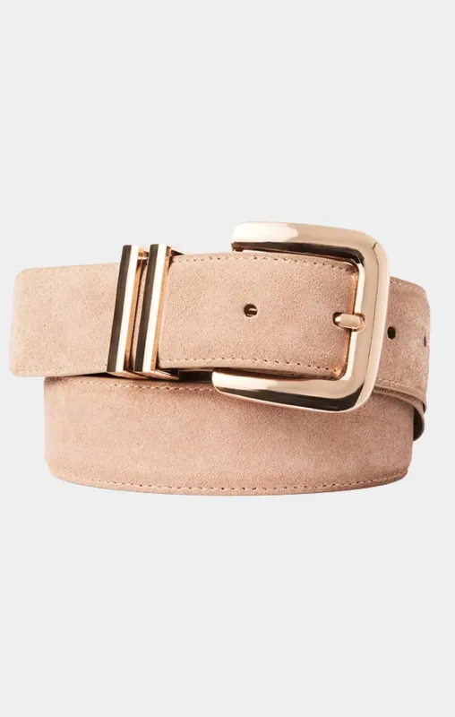 Billini Delta Belt ~ Fawn Suede Leather Gold sold by Show Me Your MuMu