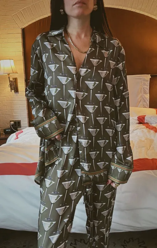 Overslept PJ Set ~ Extra Dirty Martini Silky sold by Show Me Your MuMu