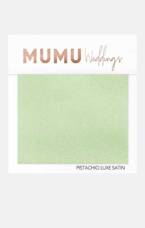 Bridesmaid Fabric Swatch ~ Pistachio Luxe Satin made by Show Me Your MuMu