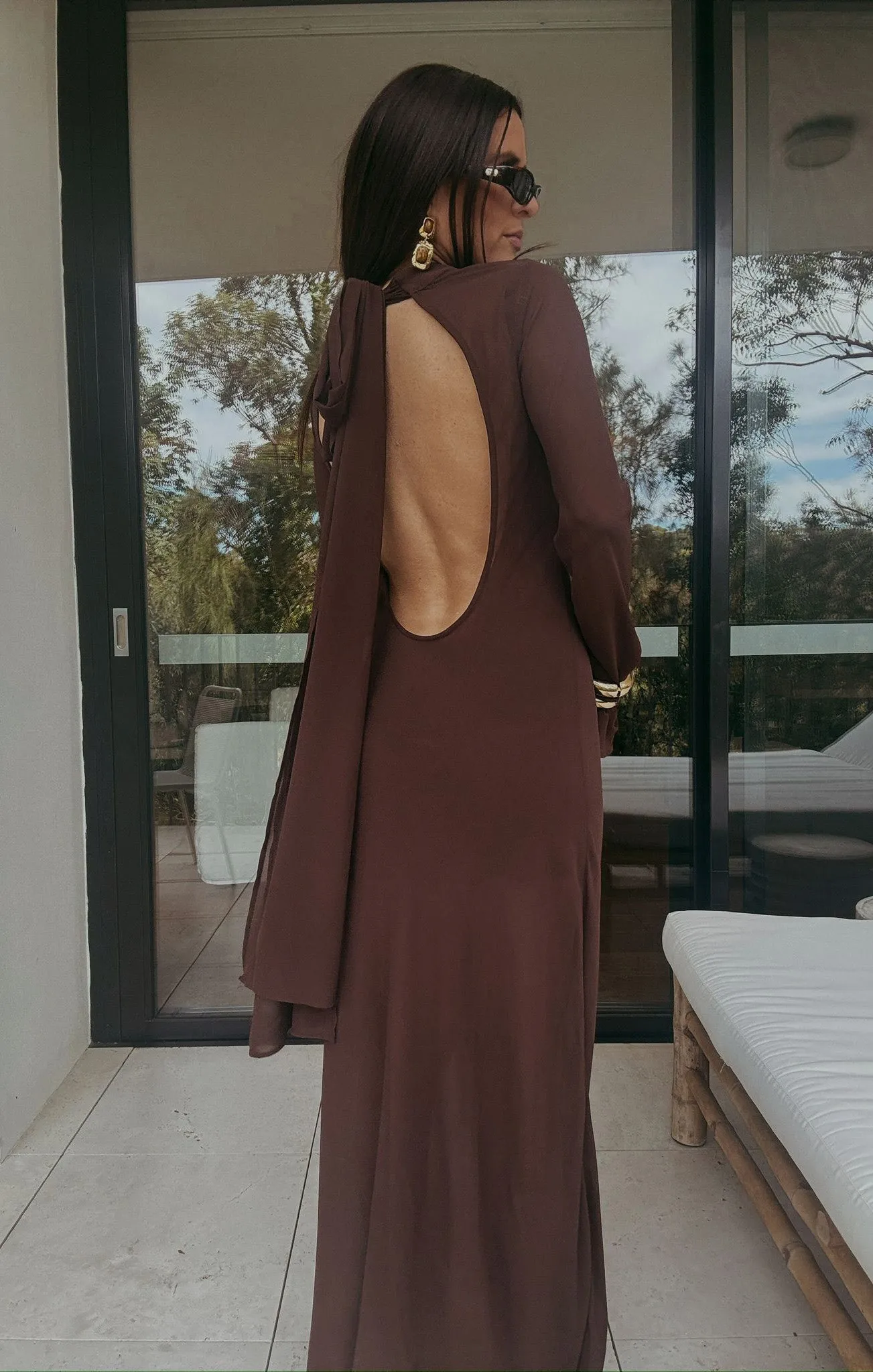 Brandi Maxi Dress ~ Chocolate Chiffon sold by Show Me Your MuMu