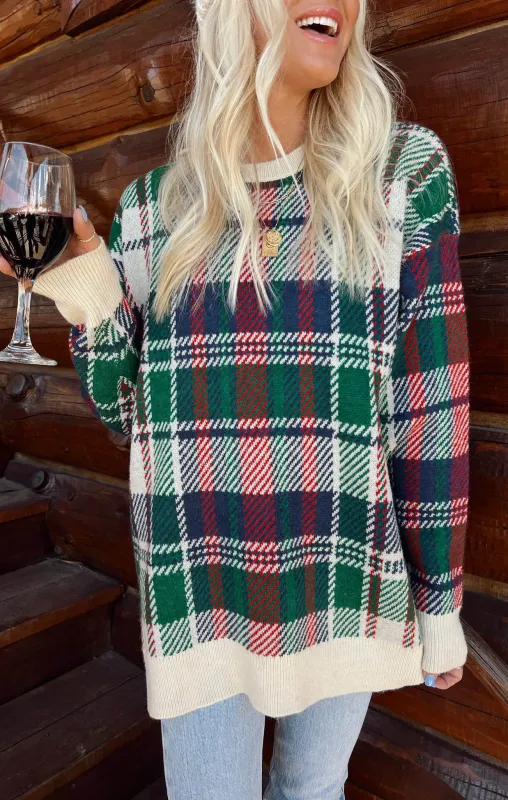 Ember Tunic Sweater ~ Holiday Plaid Knit sold by Show Me Your MuMu